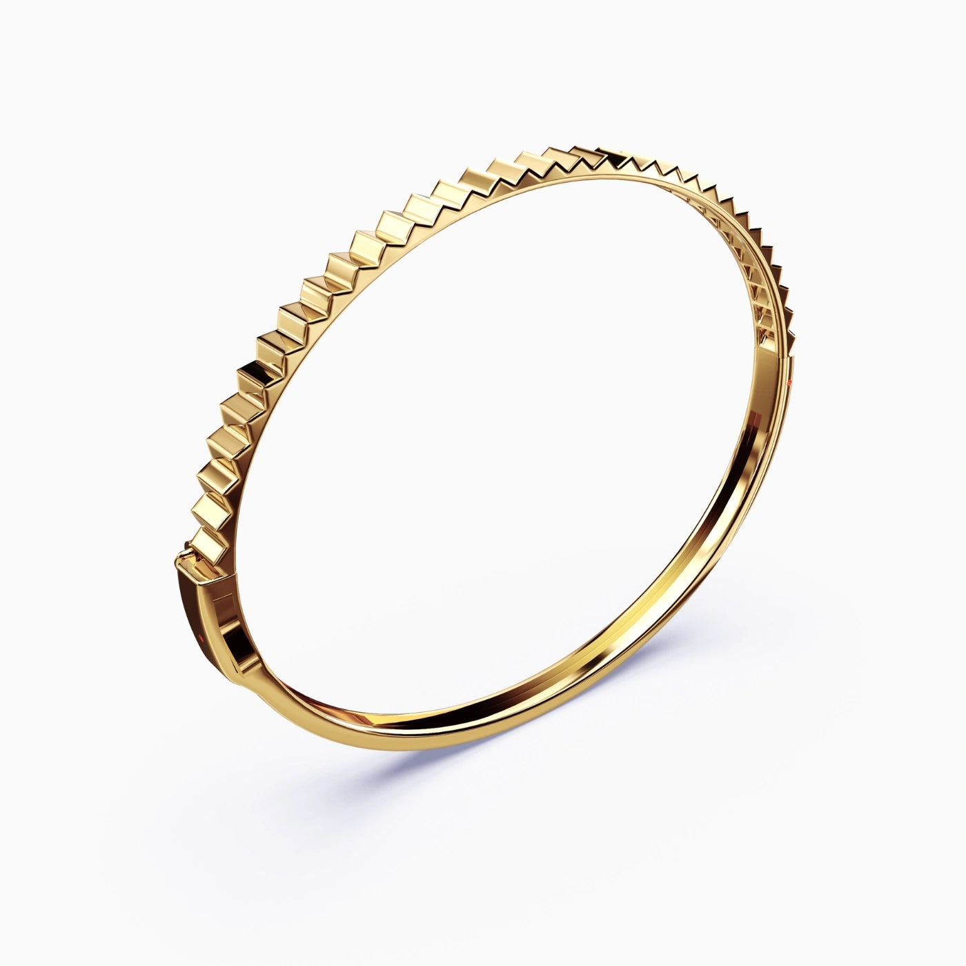fluted gold bangle, yellow gold