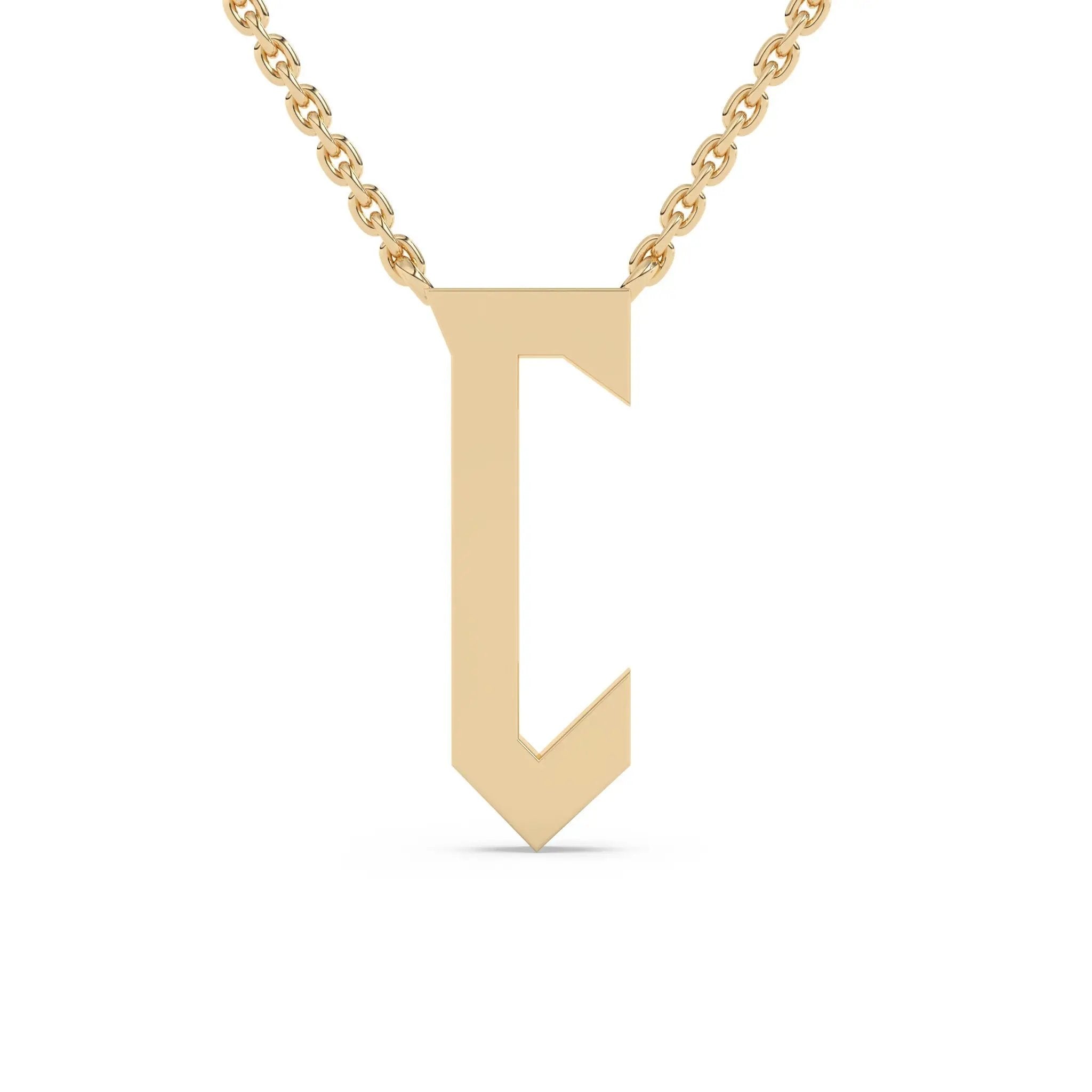 initial necklace handmade in 14k solid gold