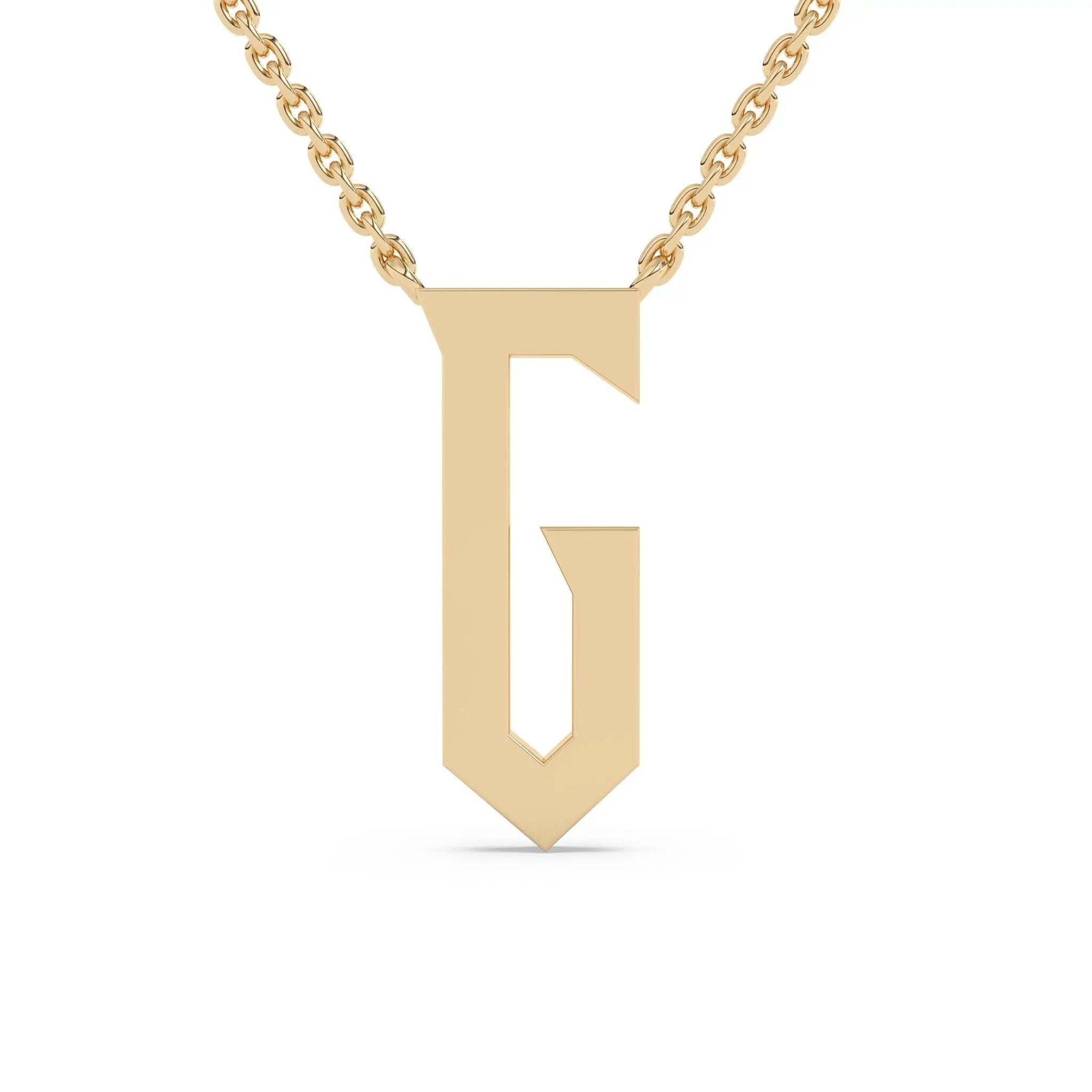 initial necklace handmade in 14k solid gold