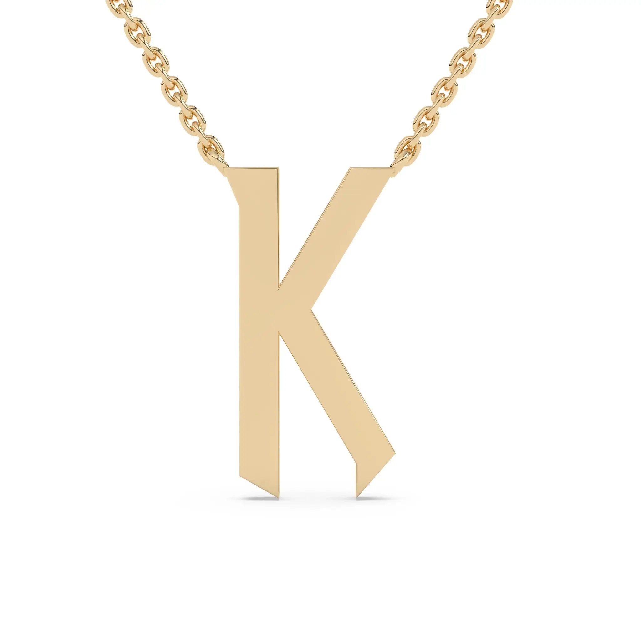 initial necklace handmade in 14k solid gold