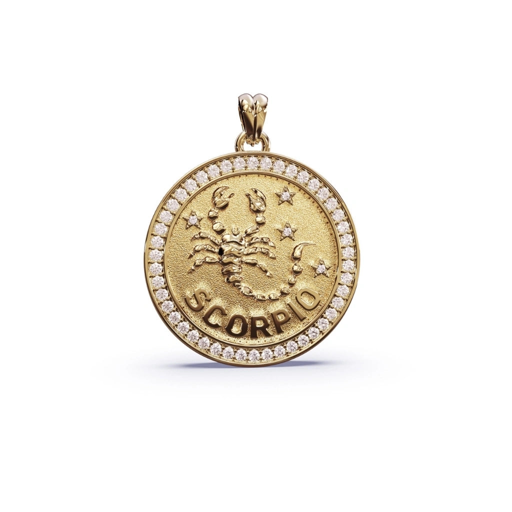 Gold pendant with 'Scorpio' design