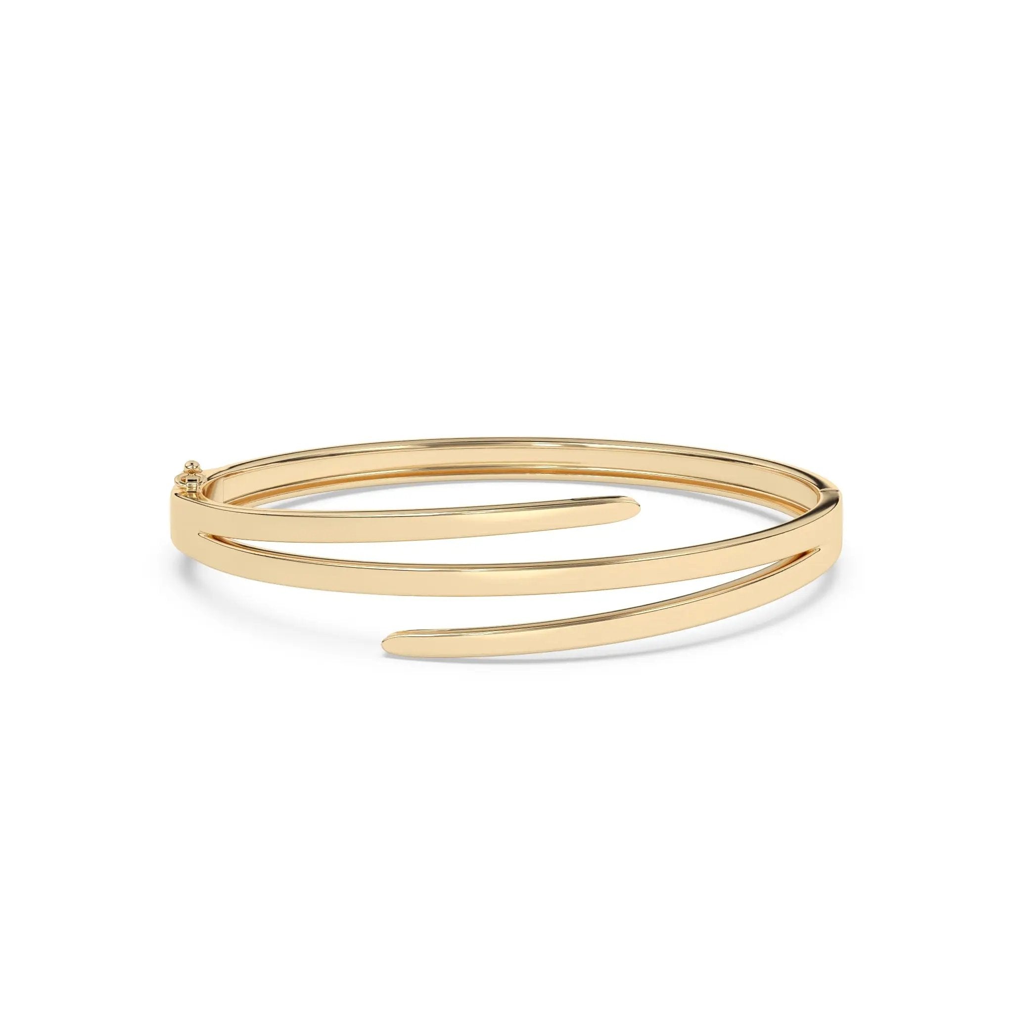 gold twist bangle handmade in 14k solid gold