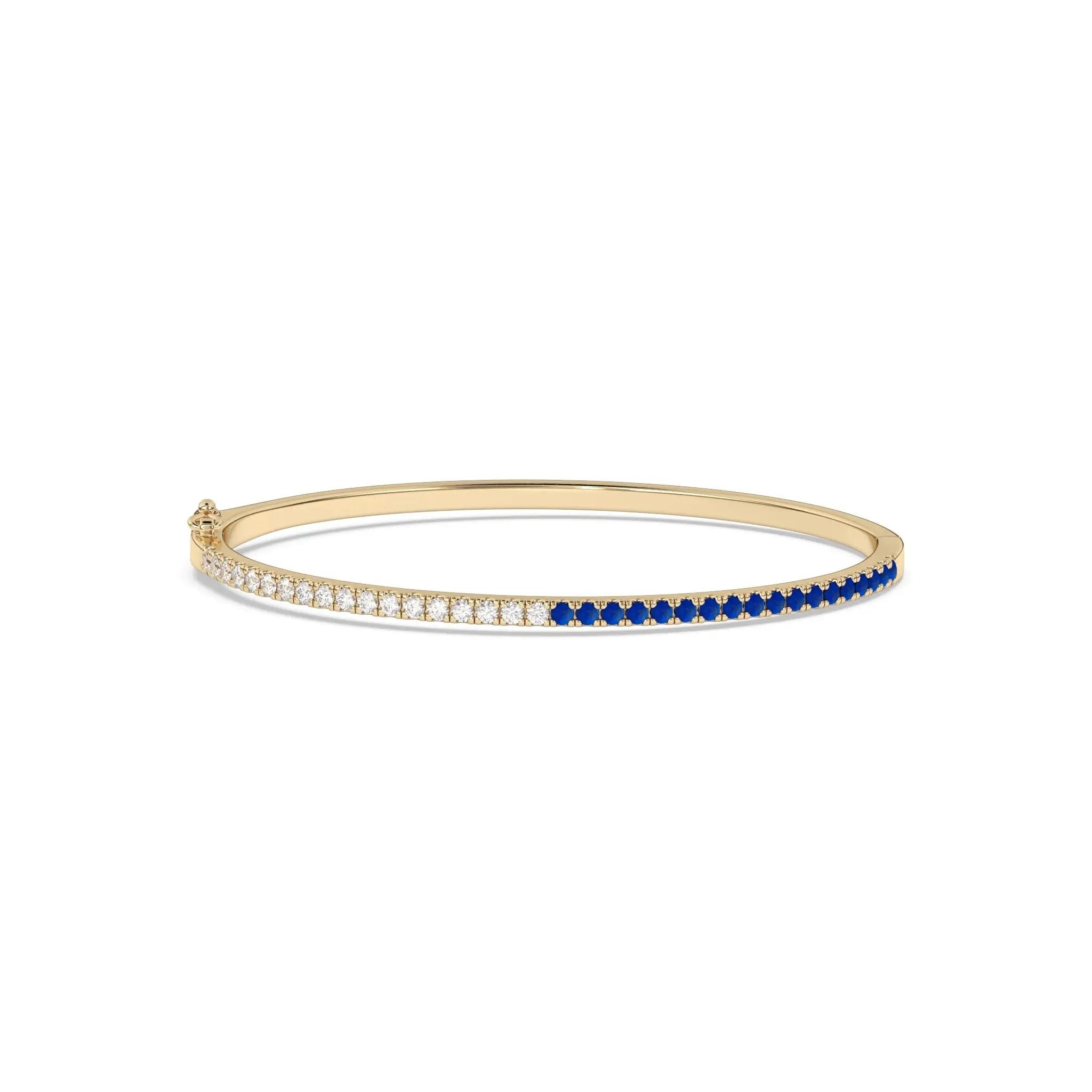 diamond and lapis bangle handmade in 14k solid gold