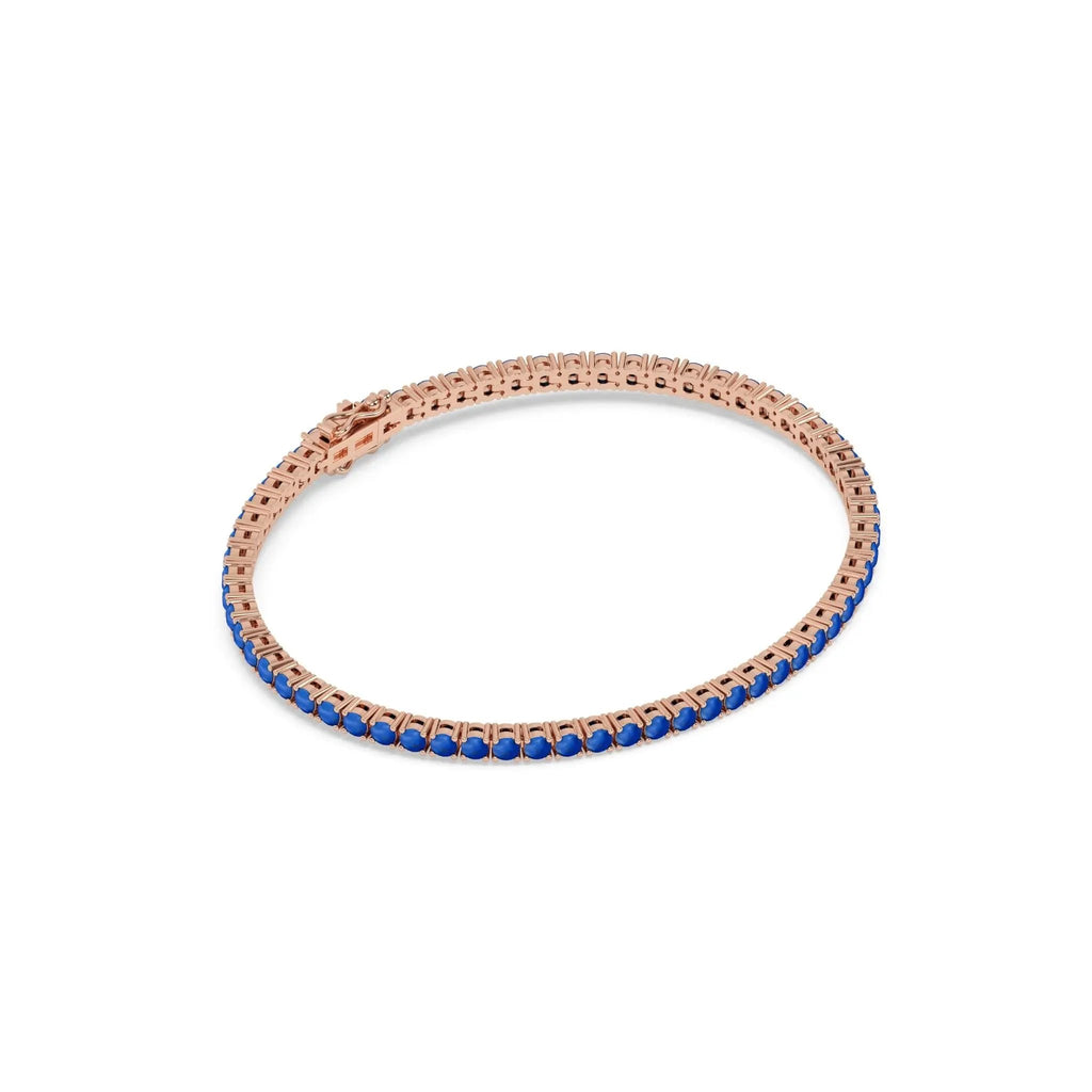lapis tennis bracelet handmade in 14k solid gold
