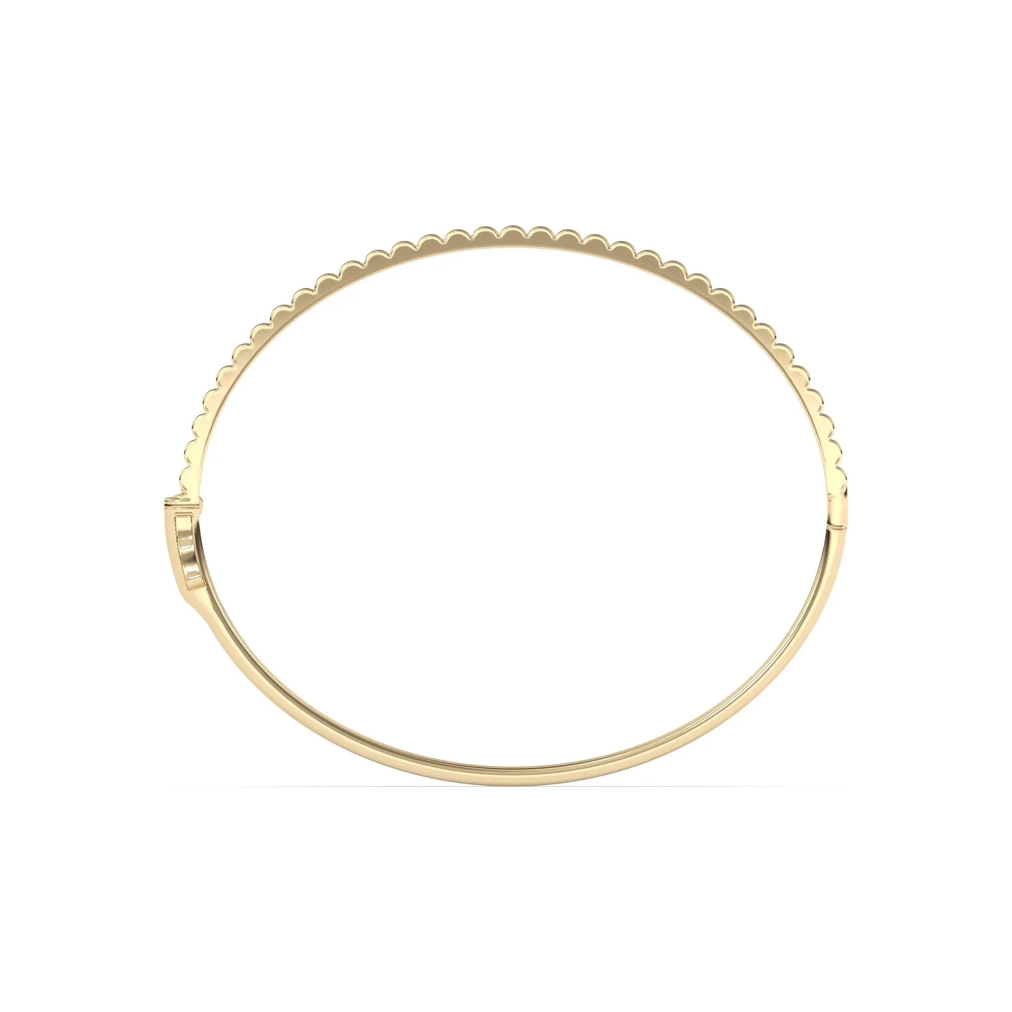 fluted bangle handmade in 14k solid gold