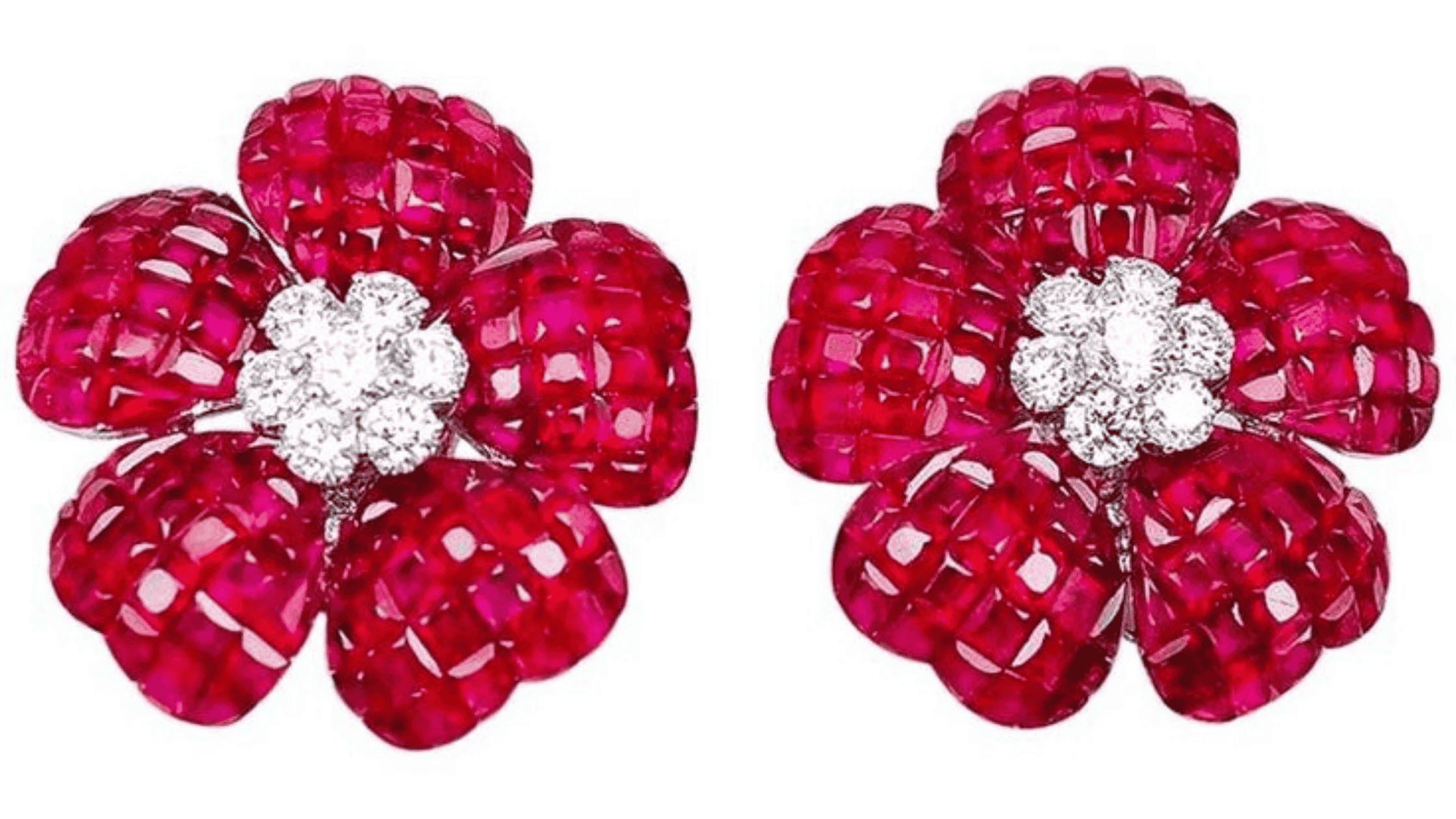 Ruby flower studs