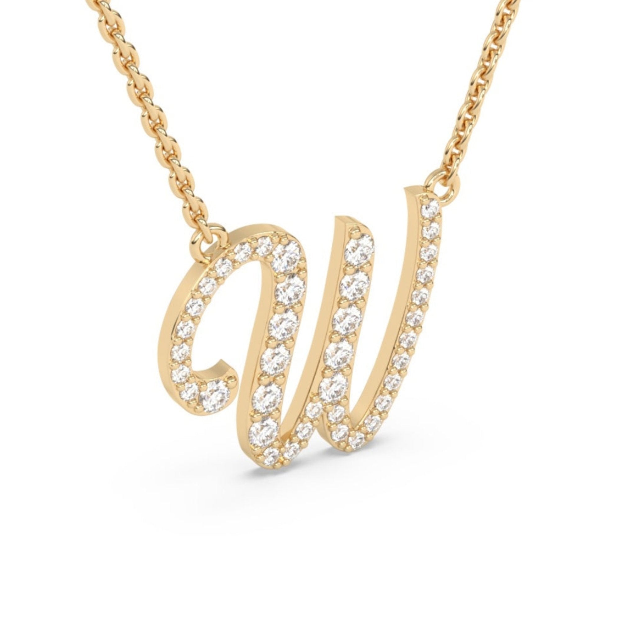 Yellow gold on sale diamond initial necklace
