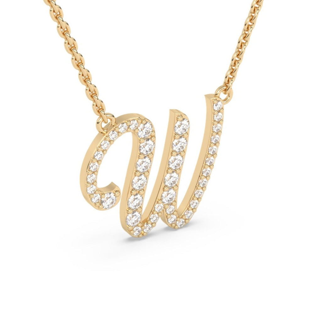 diamond initial necklace