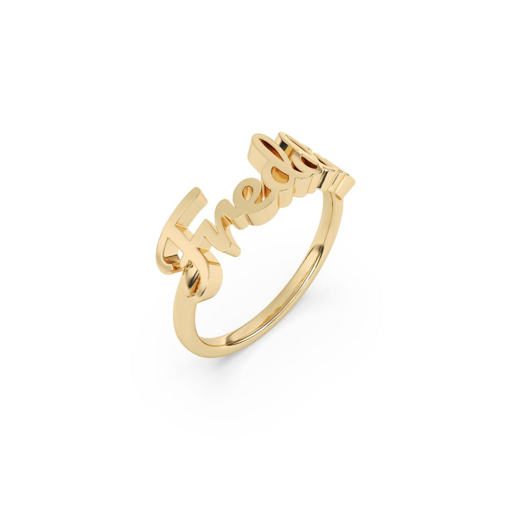 solid gold name ring