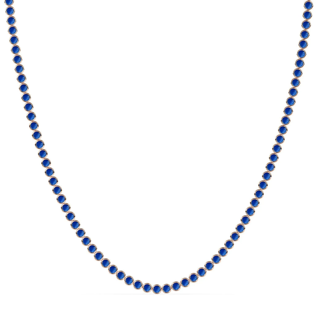 lapis lazuli besel set necklace handmade in 14k solid gold