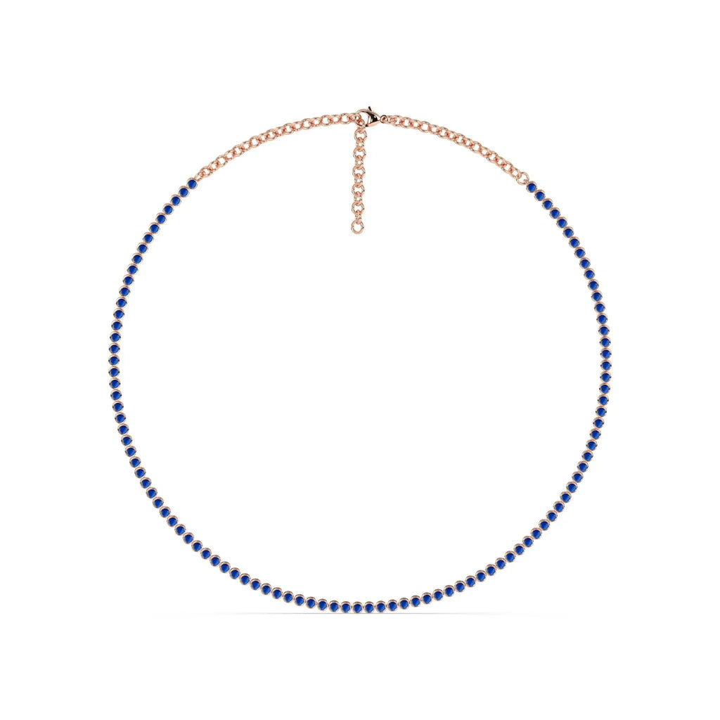 lapis lazuli besel set necklace handmade in 14k solid gold