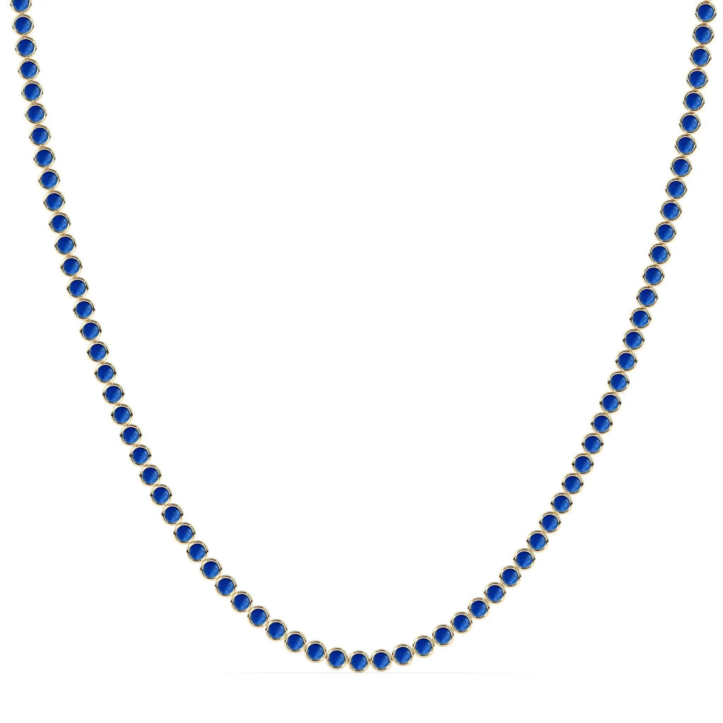lapis lazuli besel set necklace handmade in 14k solid gold