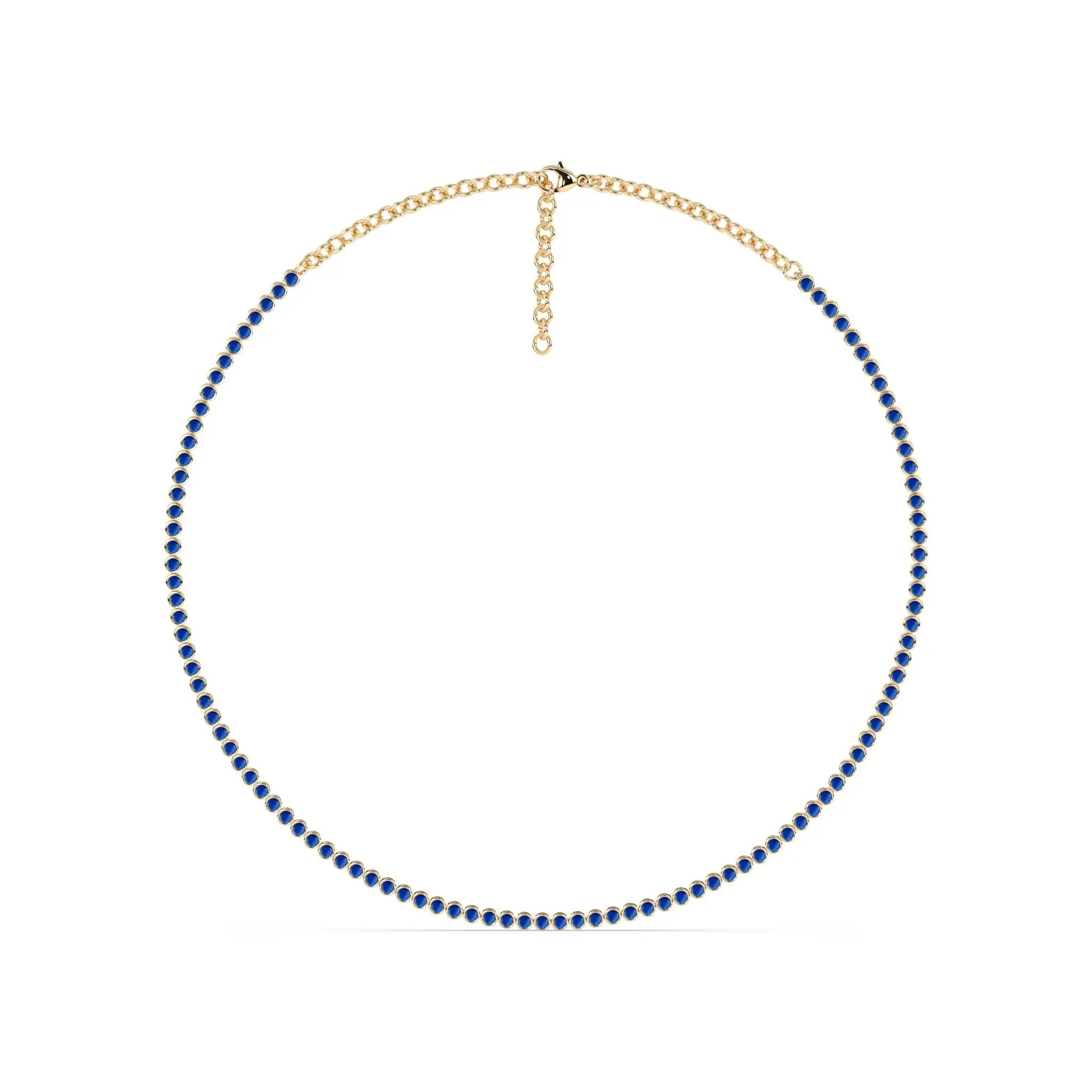 lapis lazuli besel set necklace handmade in 14k solid gold