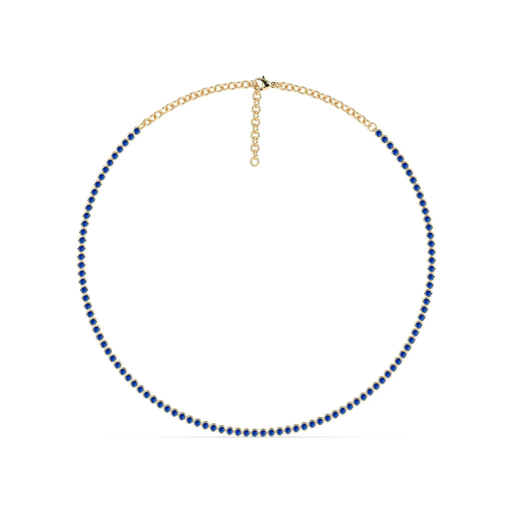 lapis lazuli besel set necklace handmade in 14k solid gold