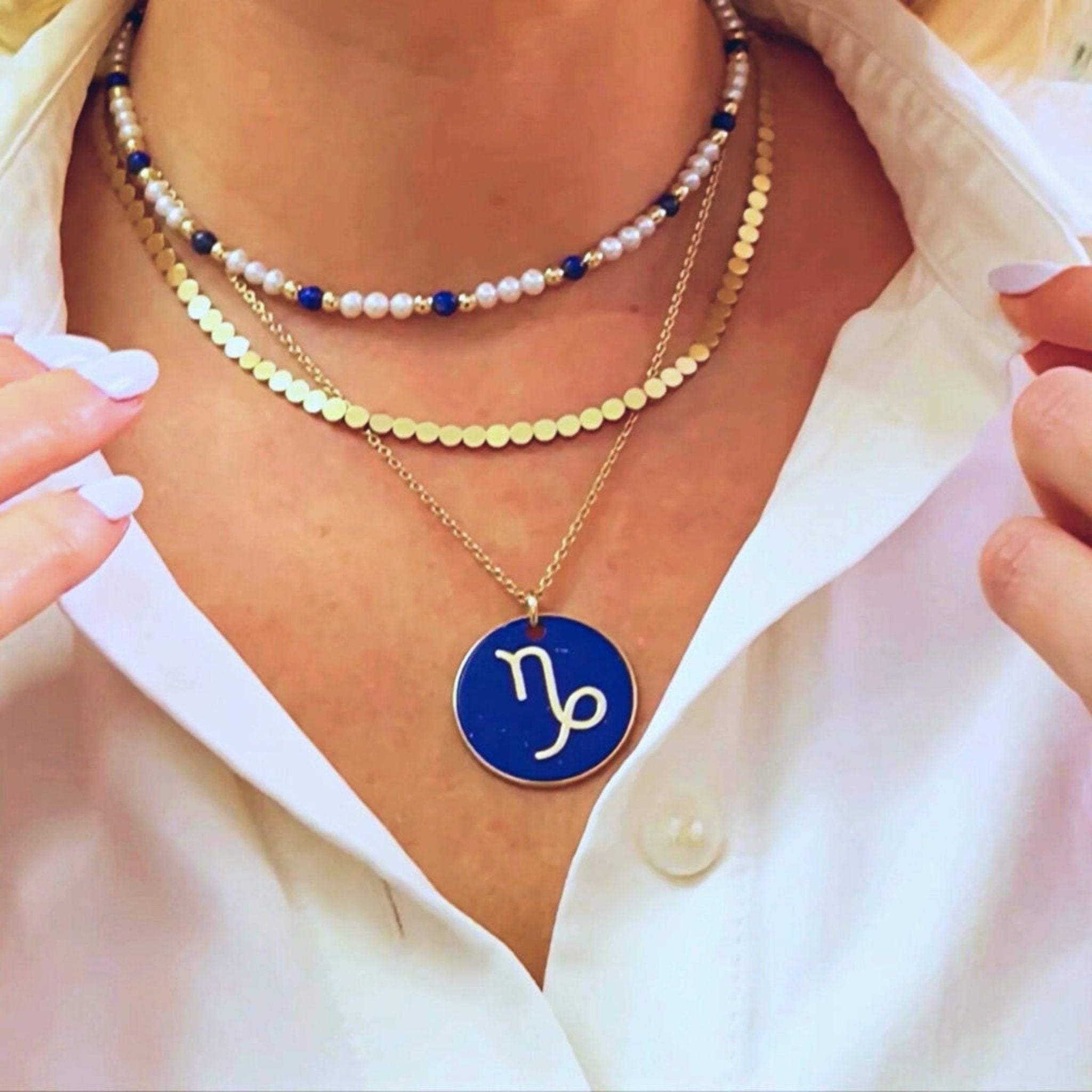 solid gold circle necklace