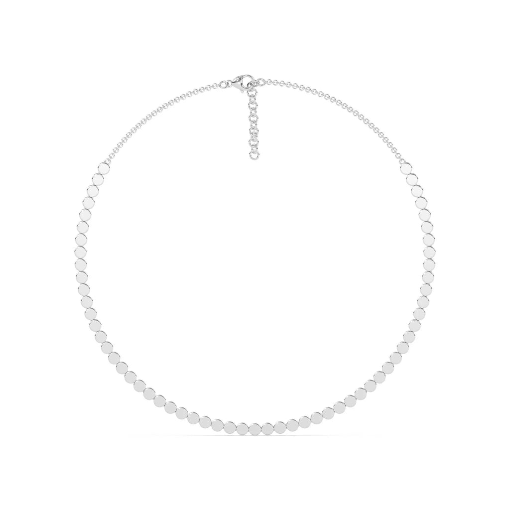 solid gold circle necklace handmade in 14k yellow gold