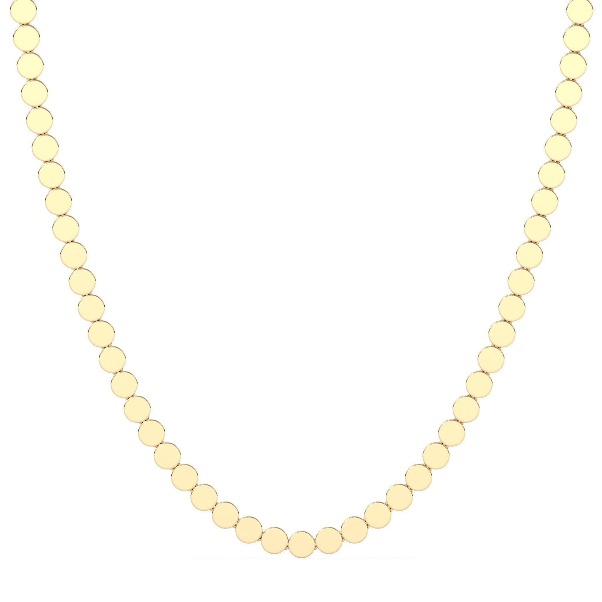 solid gold circle necklace handmade in 14k yellow gold