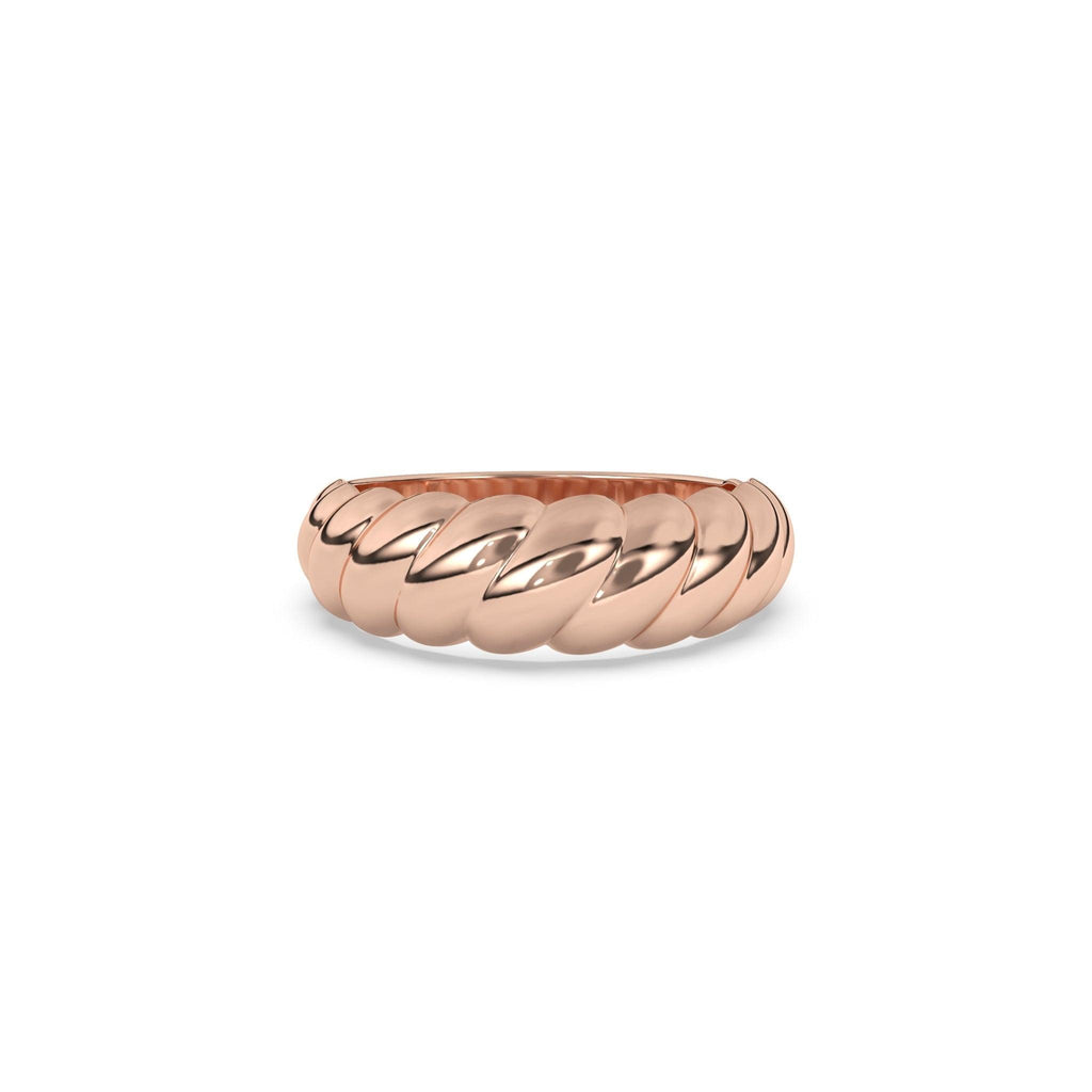 croissant ring handmade in 14k solid gold 