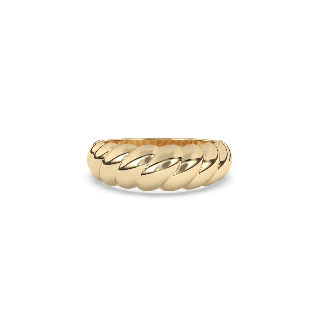 croissant ring handmade in 14k solid gold 