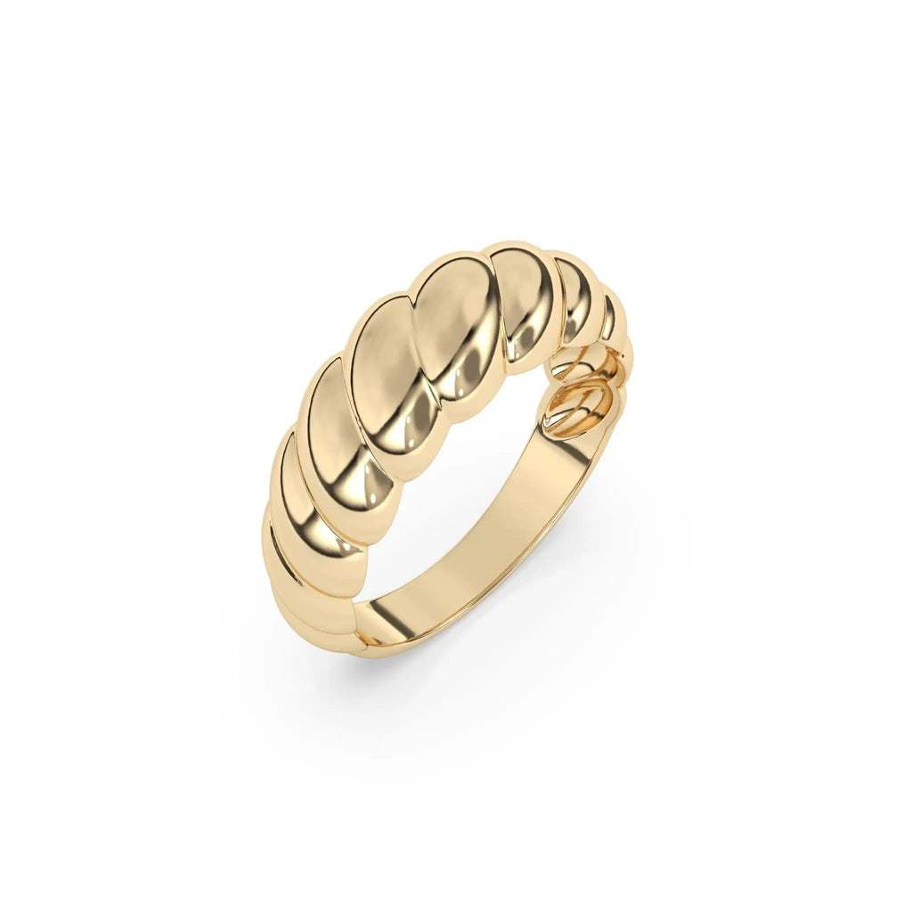 croissant ring handmade in 14k solid gold 