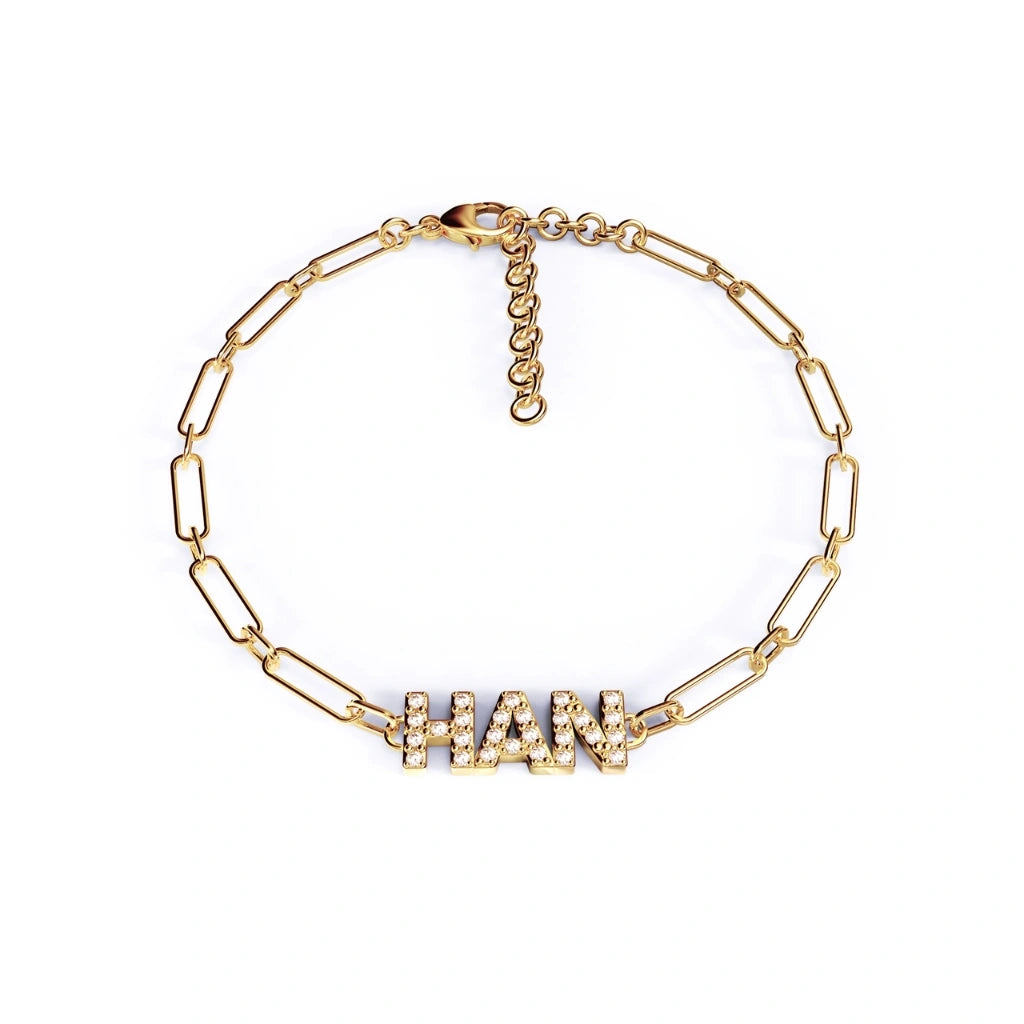 custom name bracelet argent asher