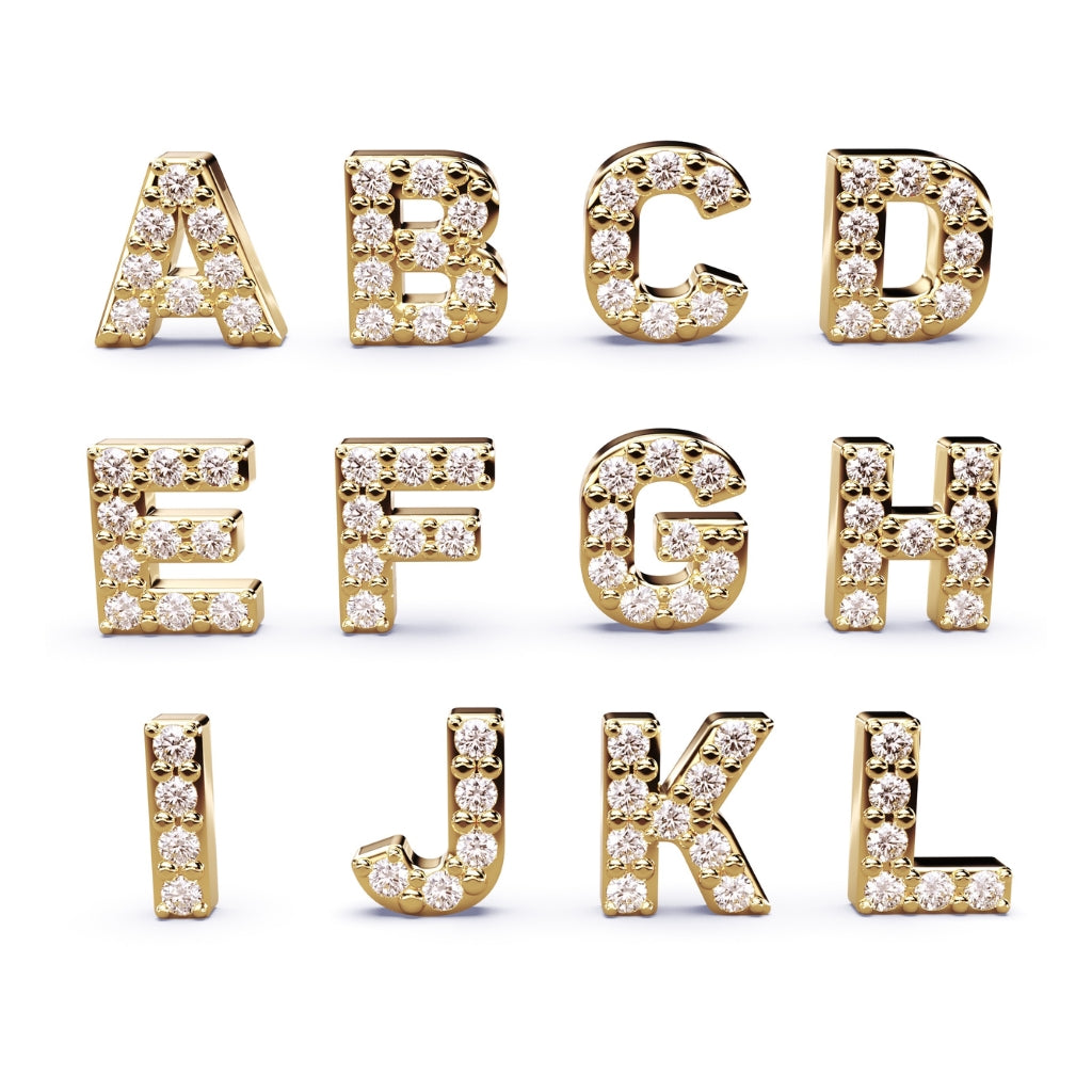 customised initial diamond letters