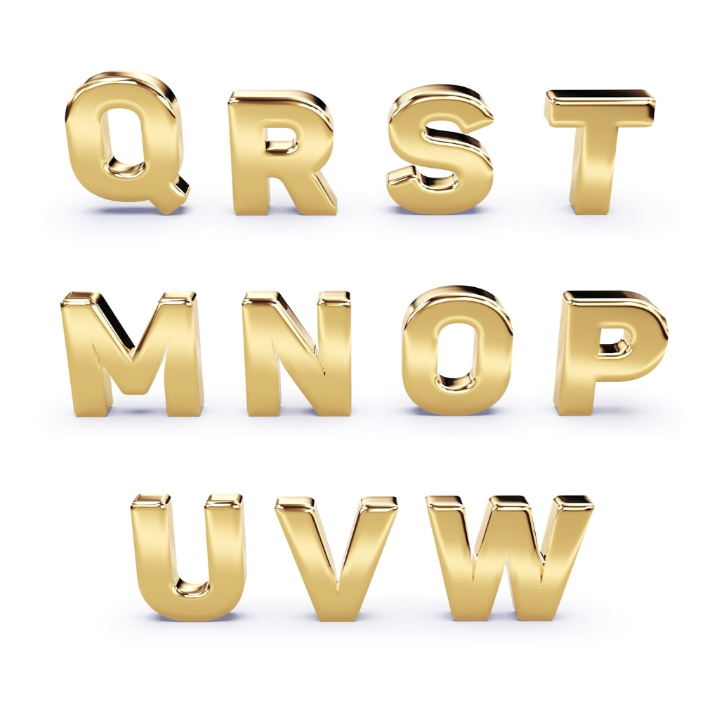 customised initial gold letters