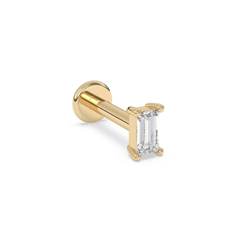 diamond stud earring handmade and set in 14k solid gold