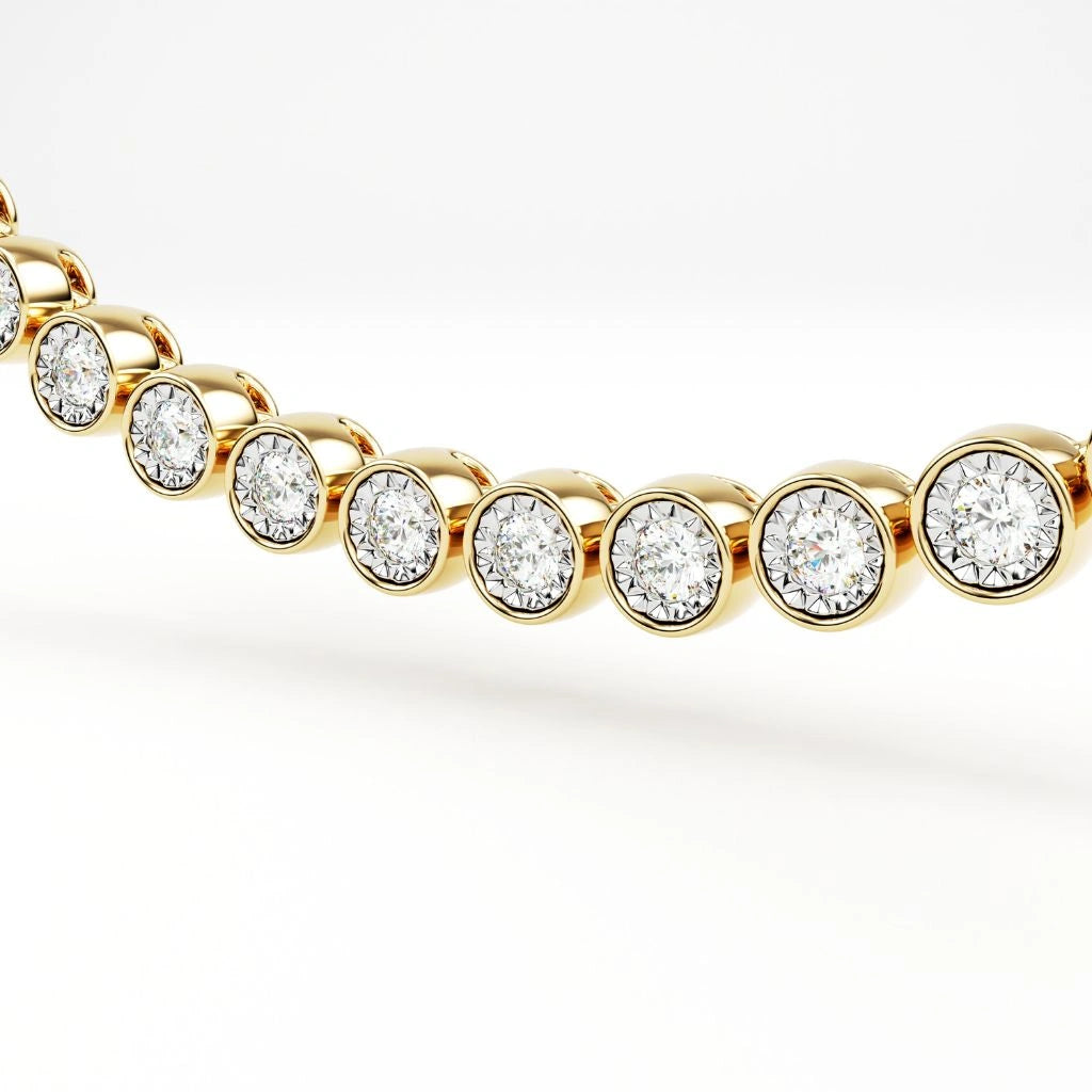 diamond bezel tennis necklace