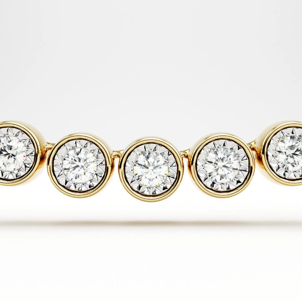 diamond bezel set illusion necklace