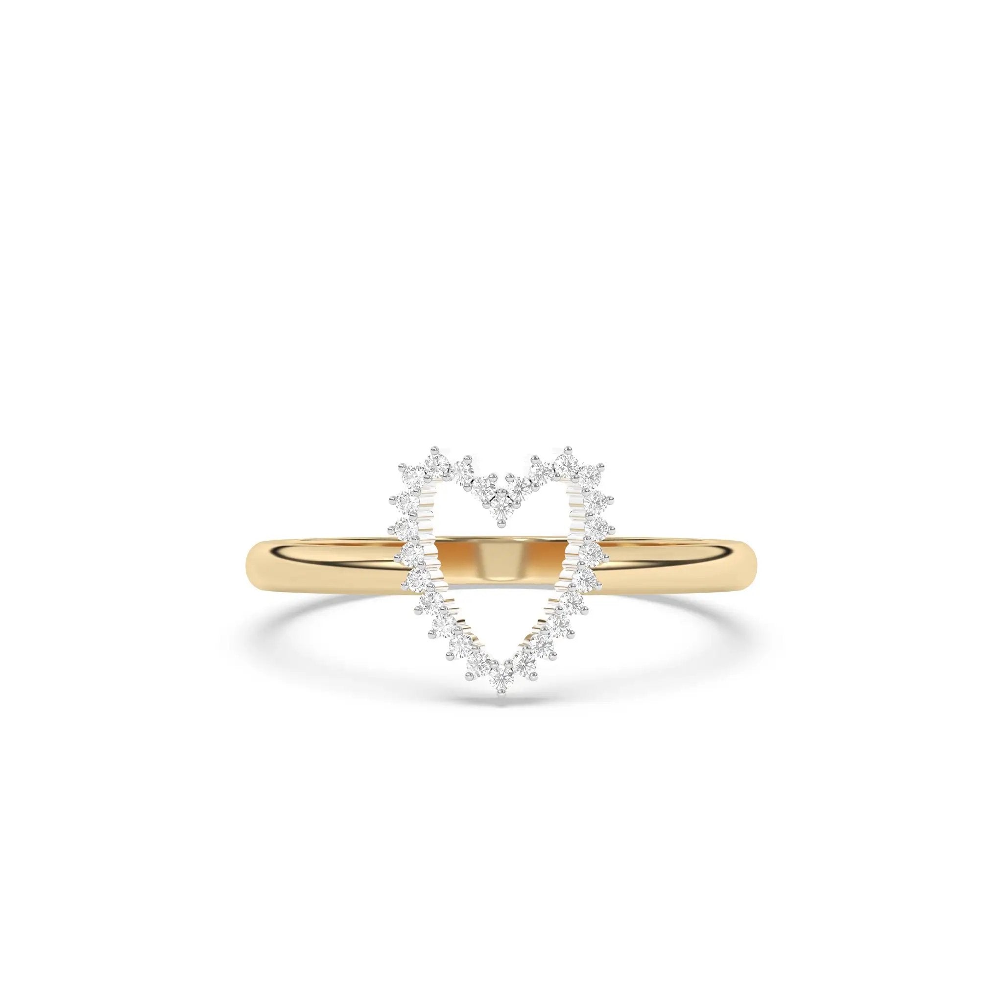 Solid gold online heart ring