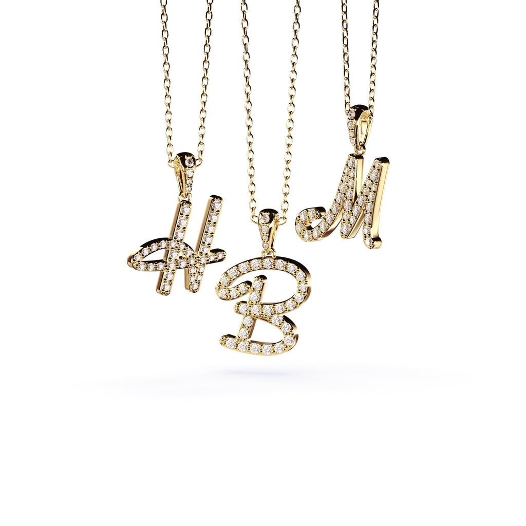 diamond initial necklace
