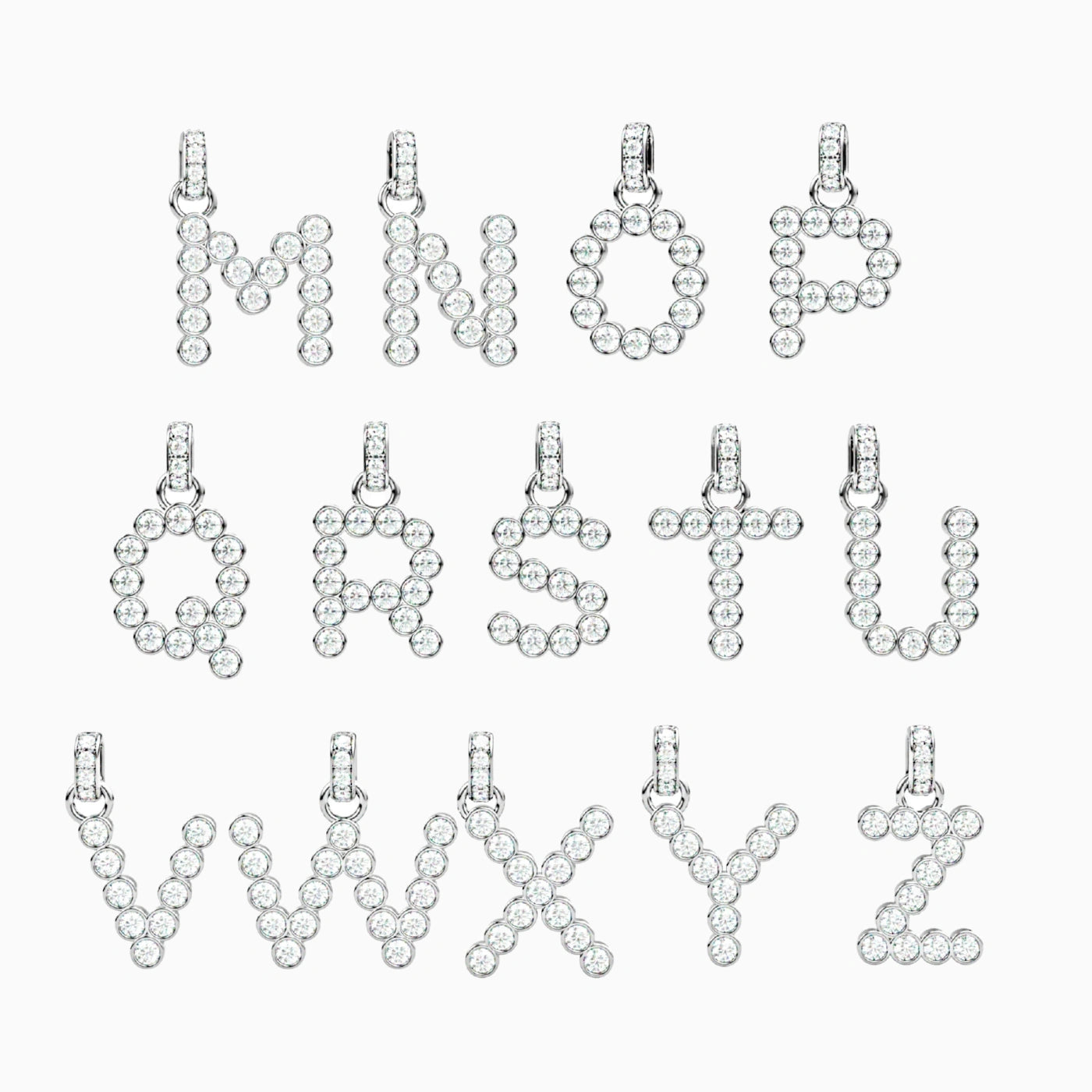 diamond initial pendant alphabet in rose gold with diamond bail
