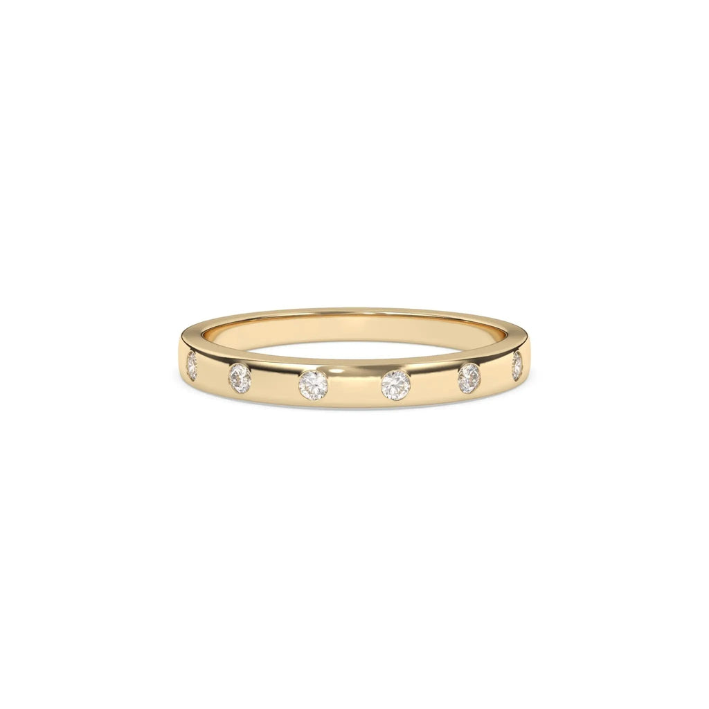 solid gold ring handmade with diamonds set in 14k solid gold