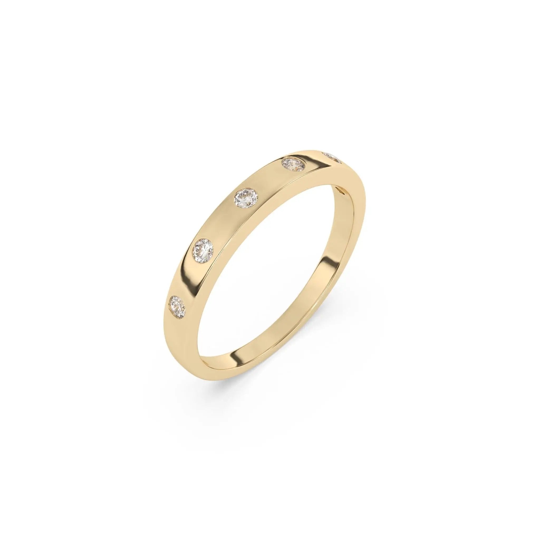 solid gold ring handmade with diamonds set in 14k solid gold