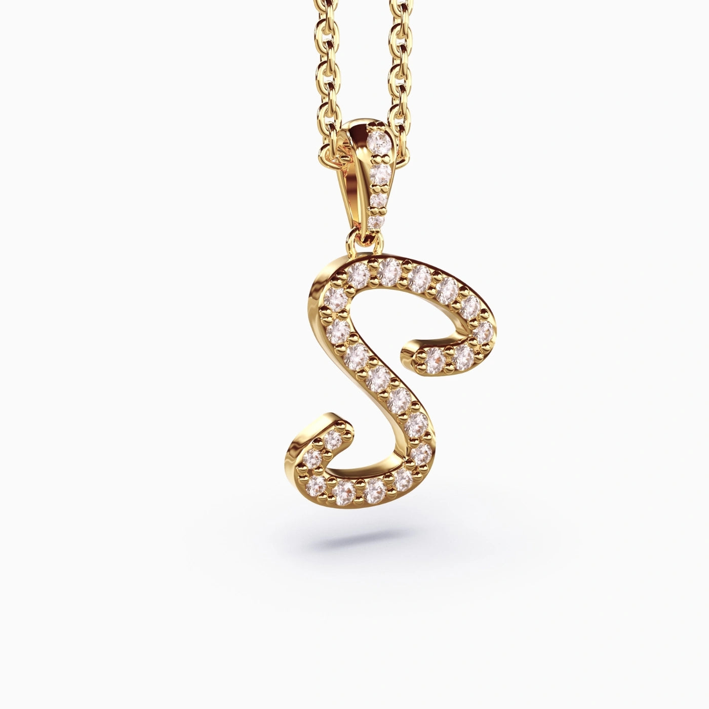 diamond letter necklace