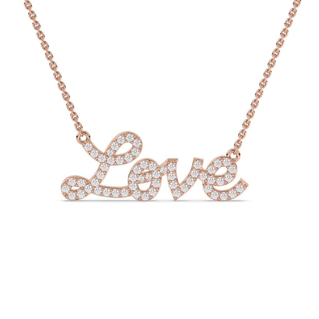 name necklace handmade with diamonds set in 14k solid gold