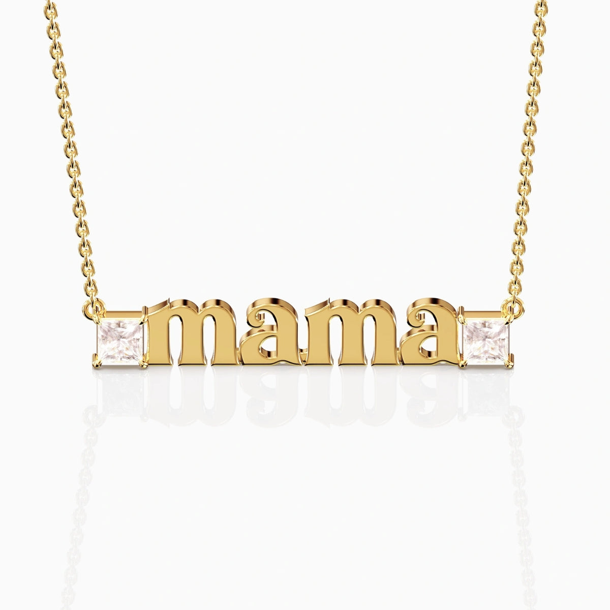 diamond mama necklace in solid gold styled