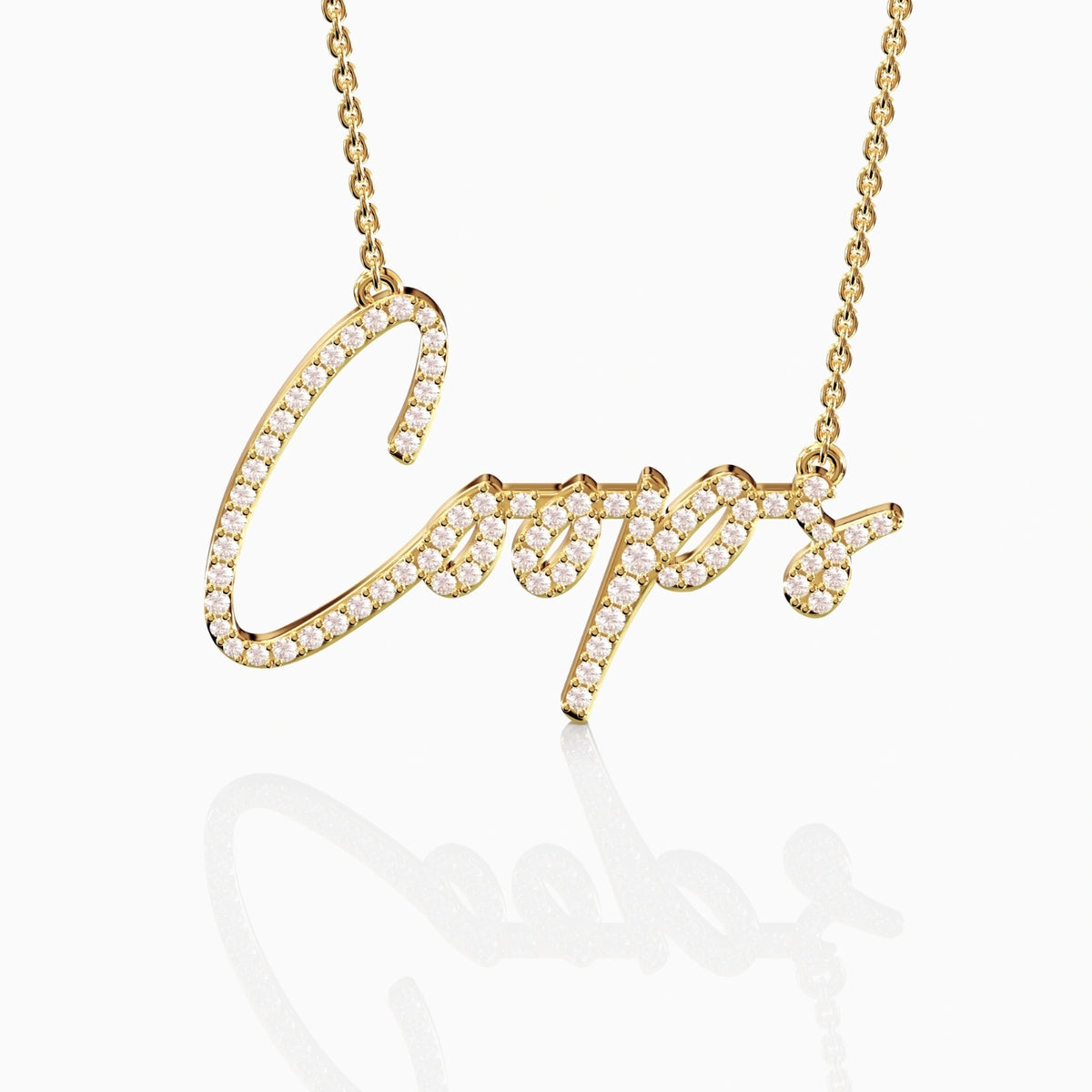 diamond name necklace argent asher uk