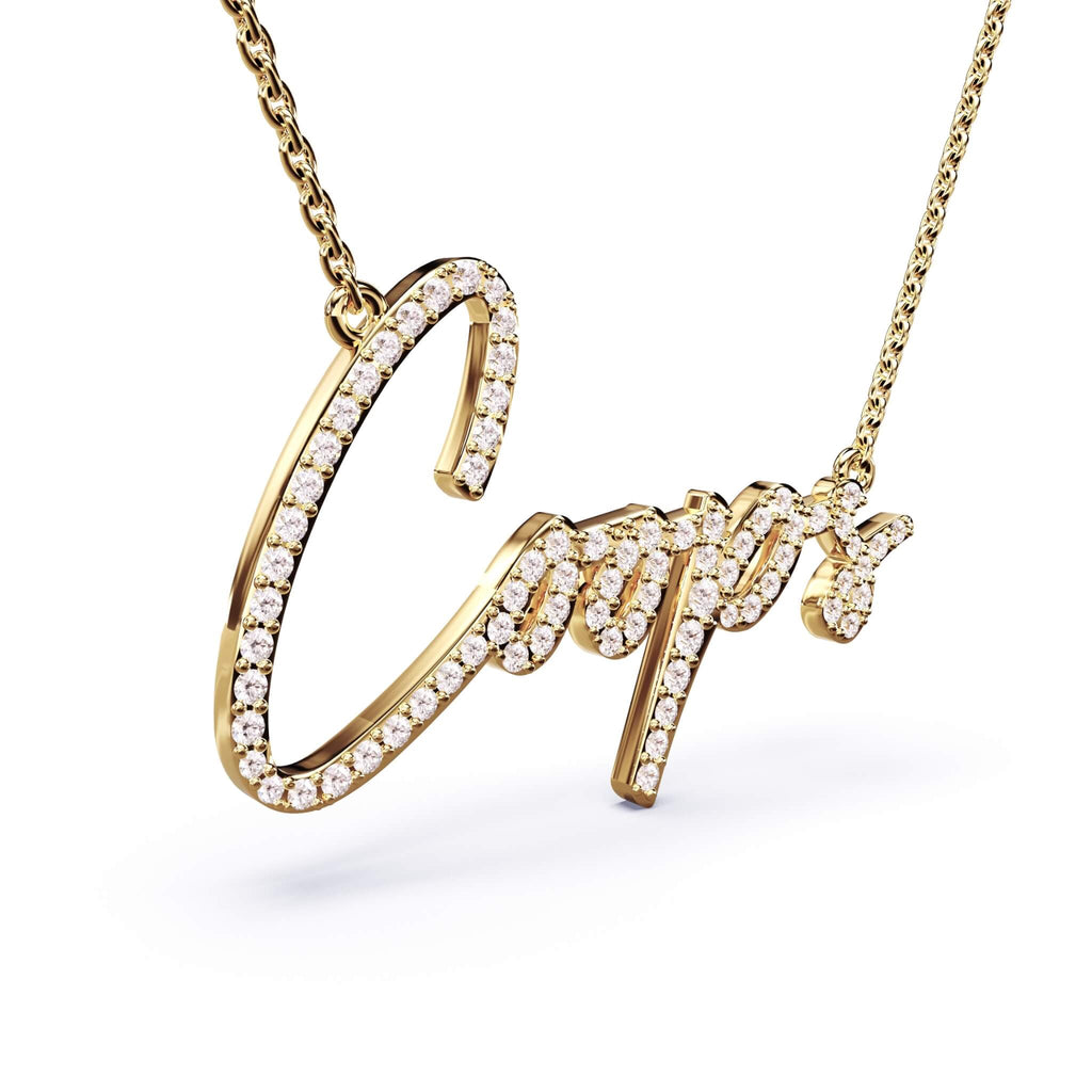 diamond name necklace