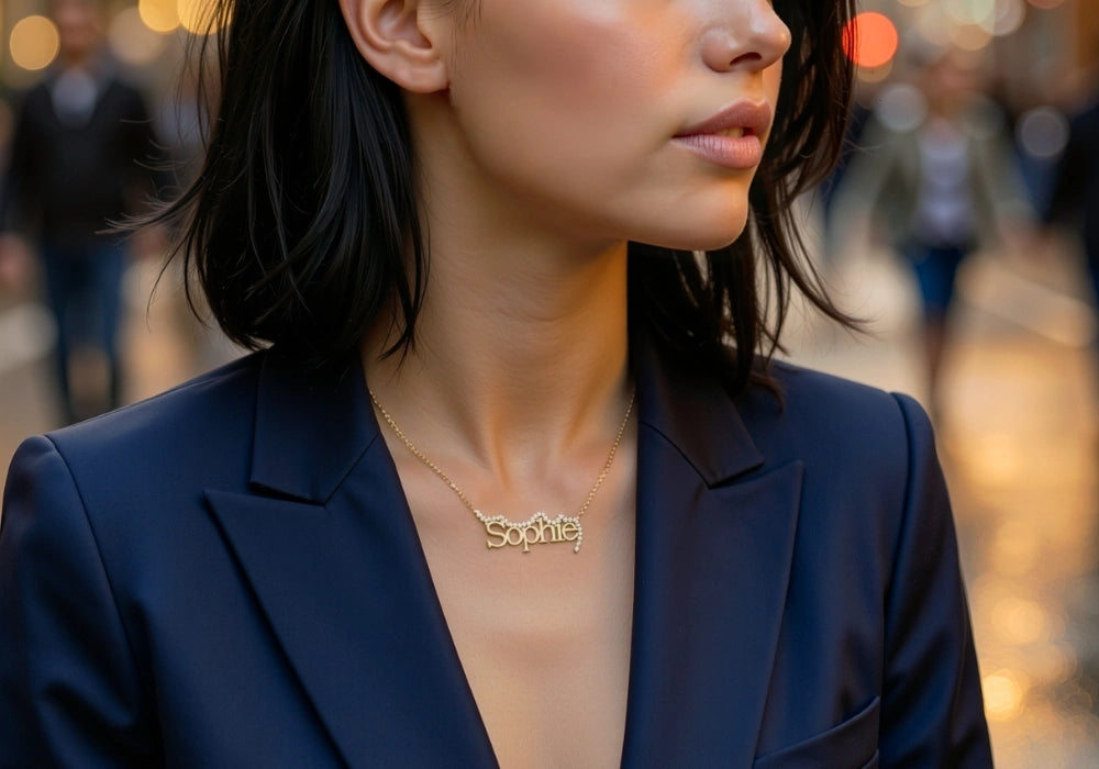 diamond name necklaces