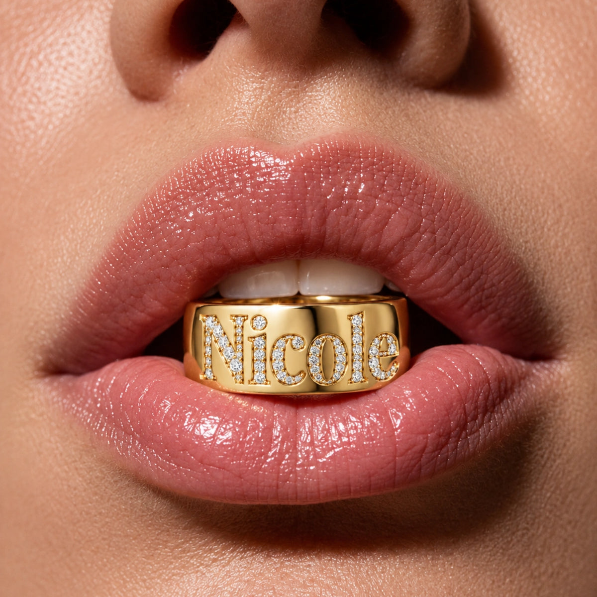 Diamond Name Ring