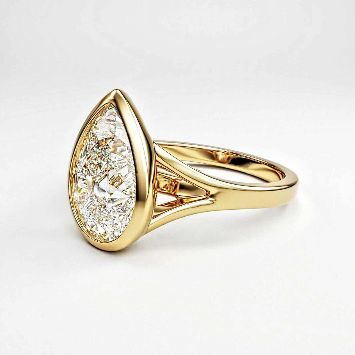 pear shaped diamond ring in white gold