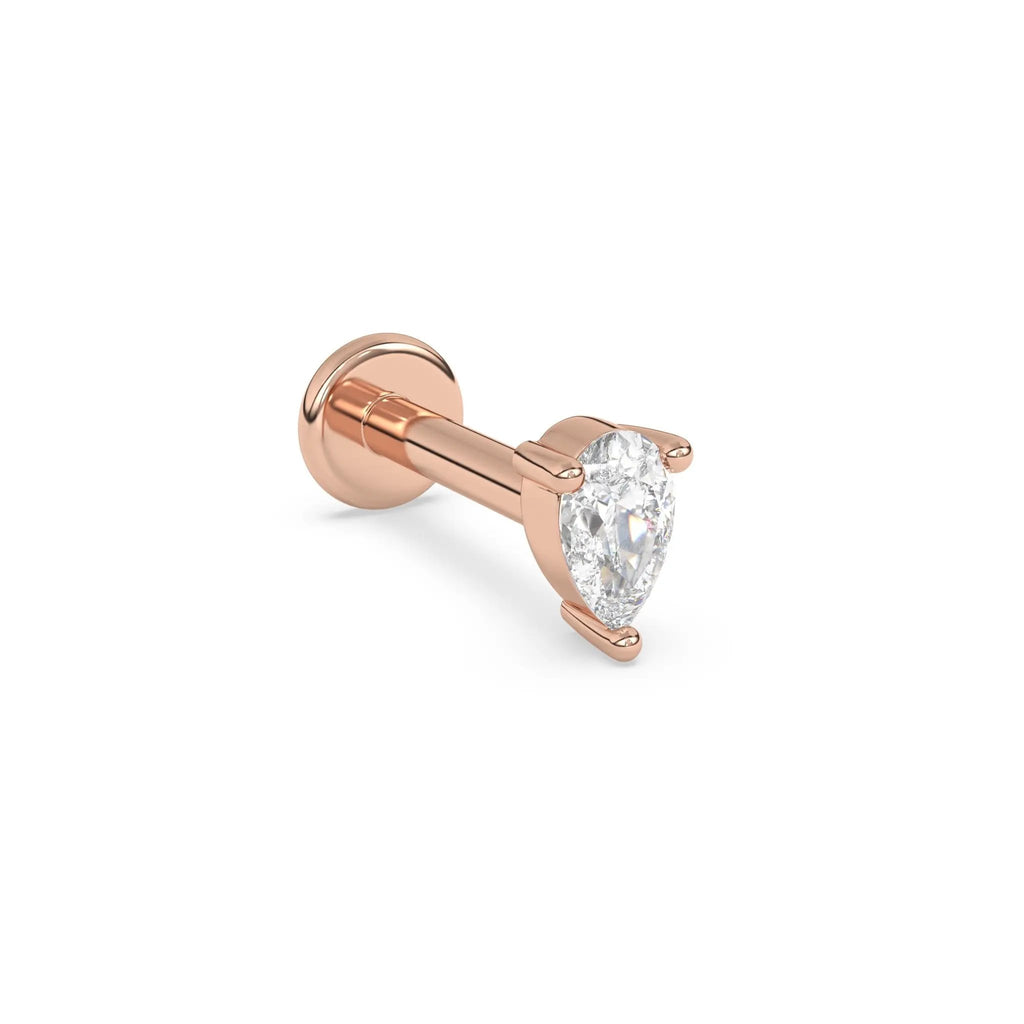 diamond stud earring handmade with and set in 14k solid gold