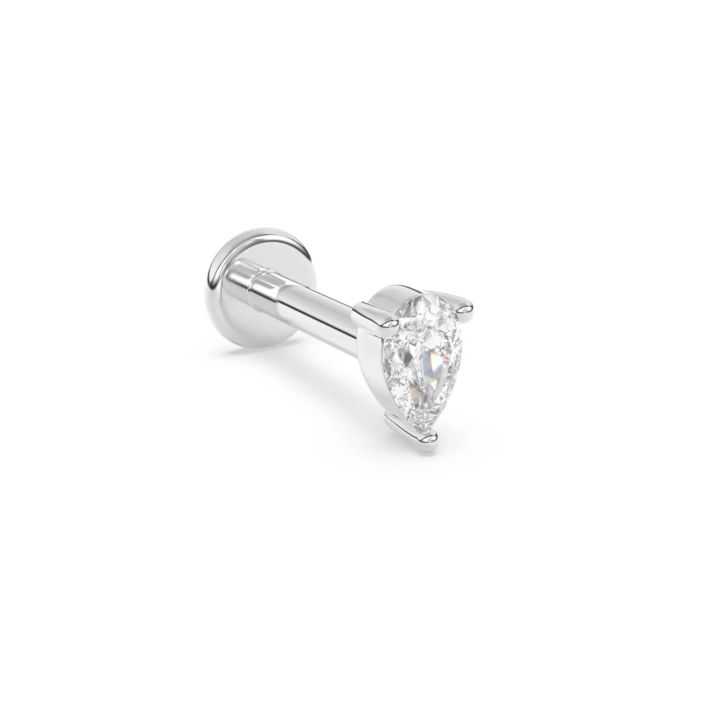 diamond stud earring handmade with and set in 14k solid gold