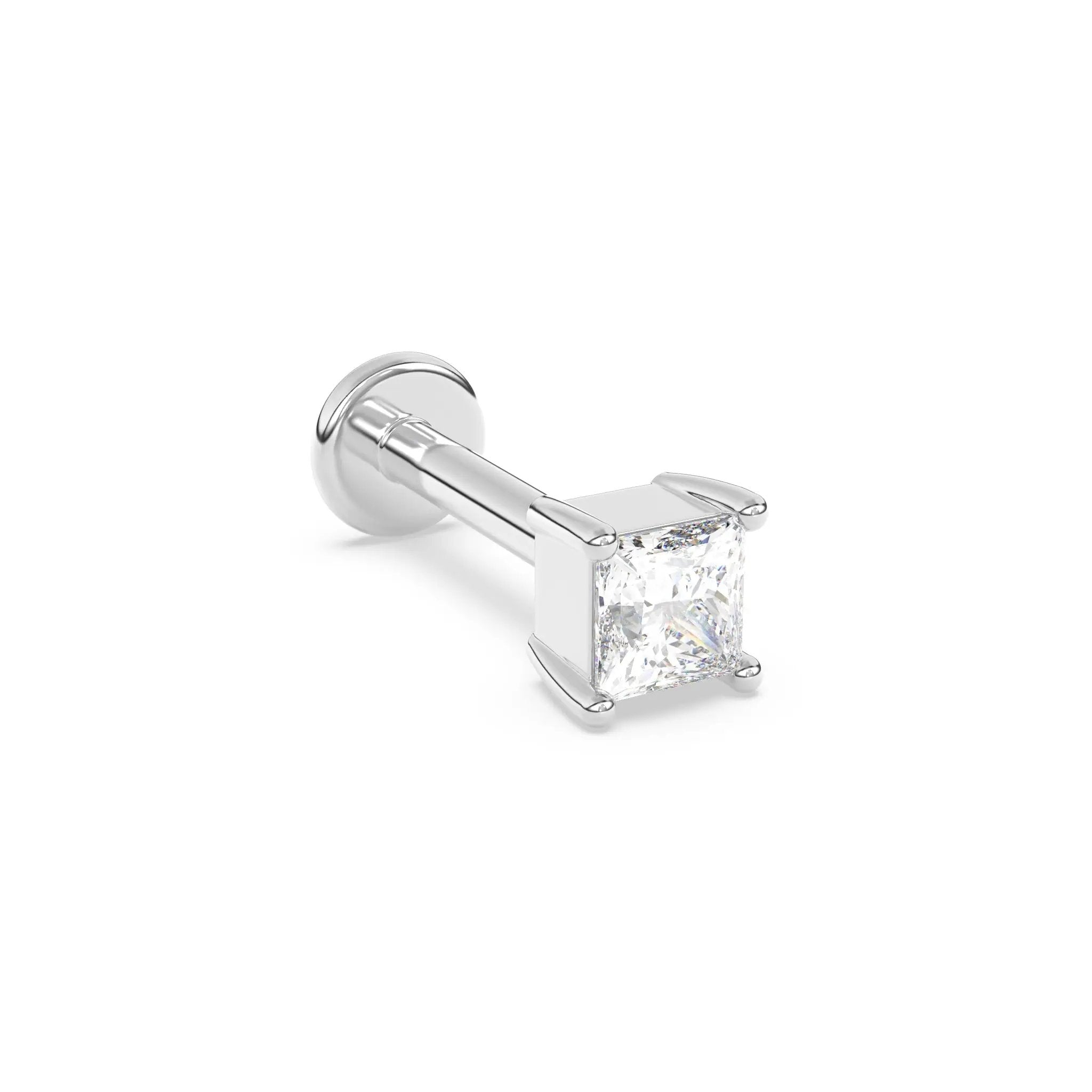 diamond stud earring handmade with and set in 14k solid gold