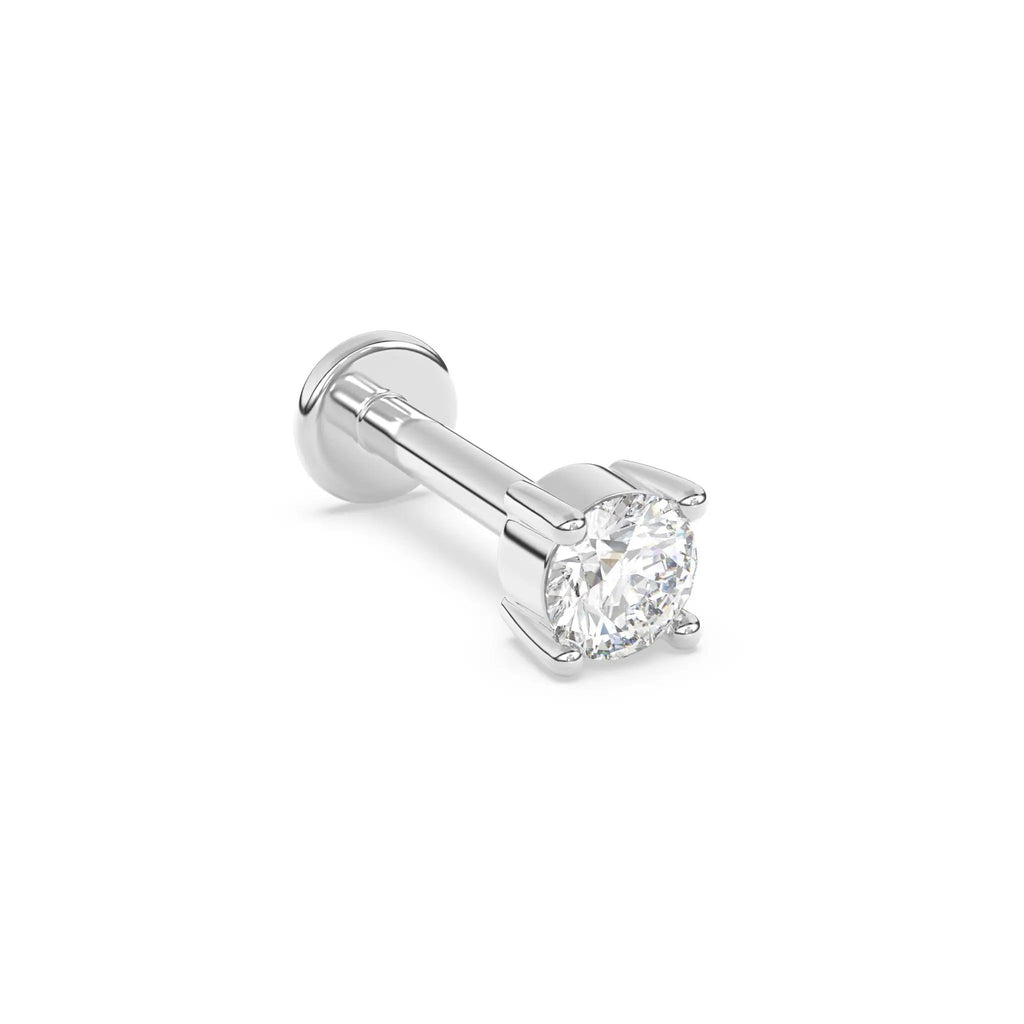 diamond stud earring handmade with and set in 14k solid gold