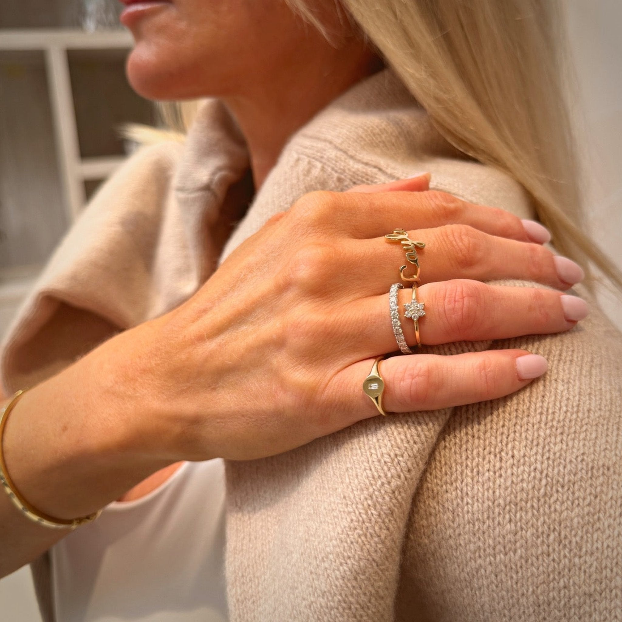 diamond flower ring