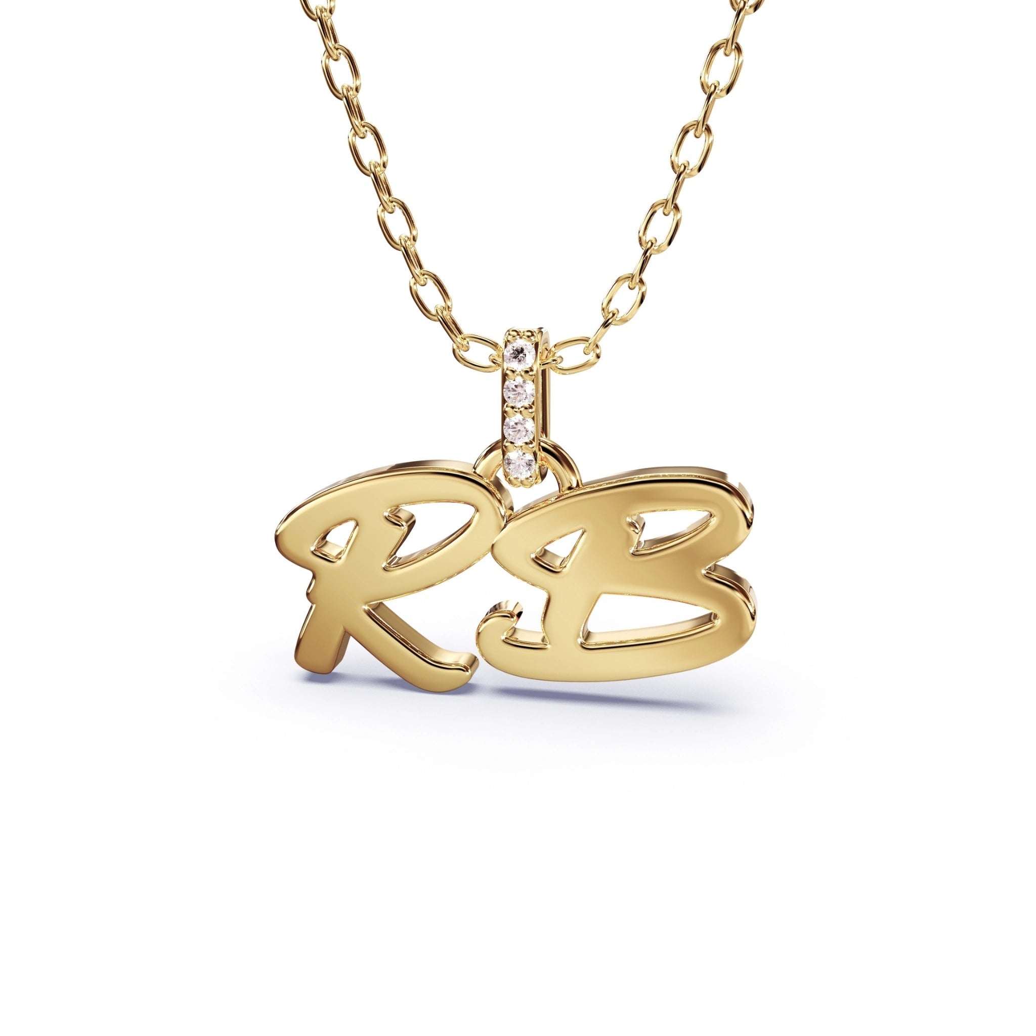 Double initial necklace Argent Asher