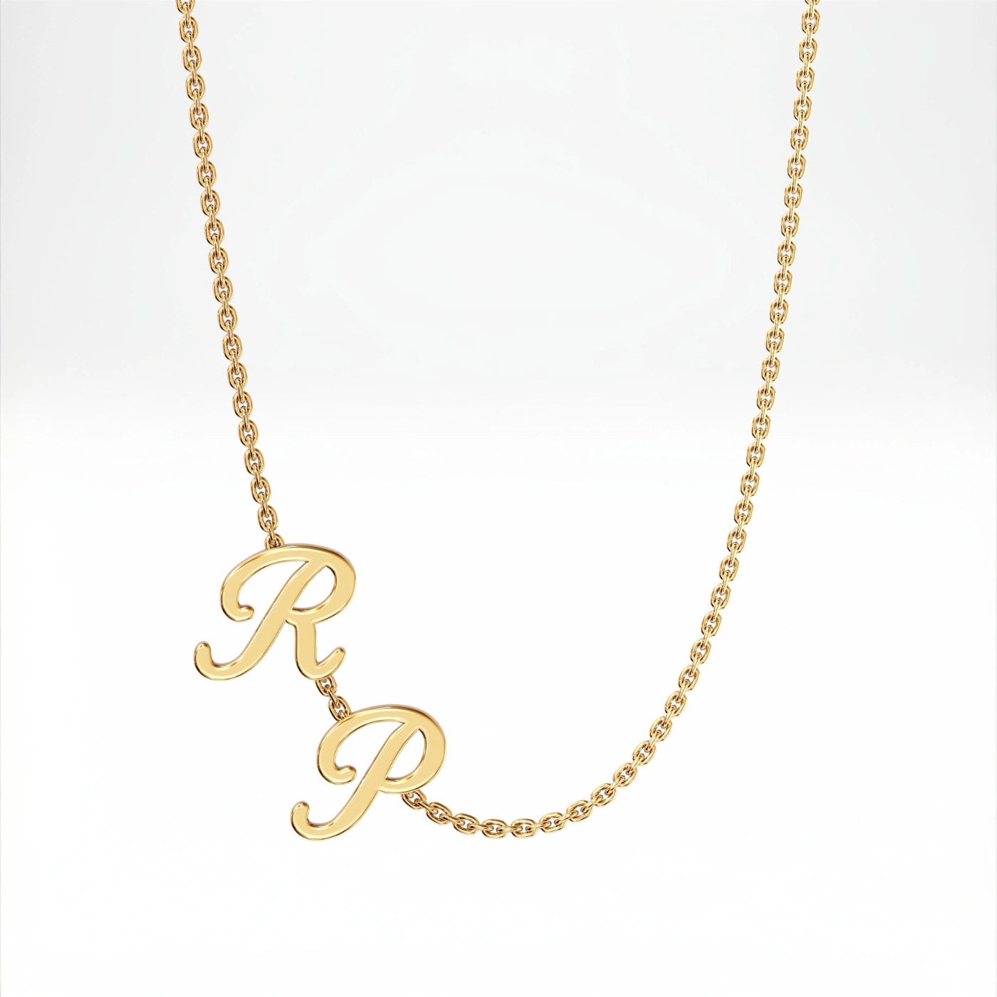 double initial necklace